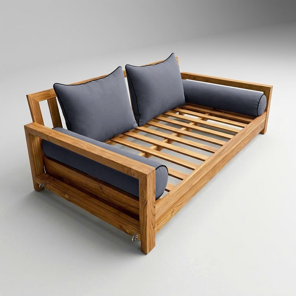 |COVER ONLY| STYLE 4 Full Bolster Pillow Daybed Porch Swing Contrast Trim AD001