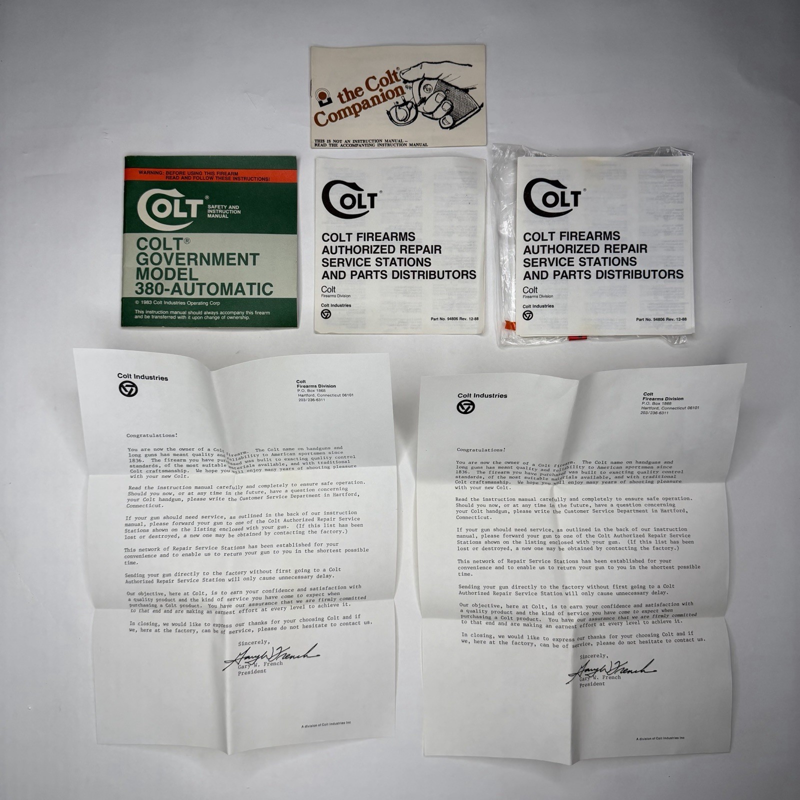 Colt Government Model 380 Automatic Original Box & Paperwork