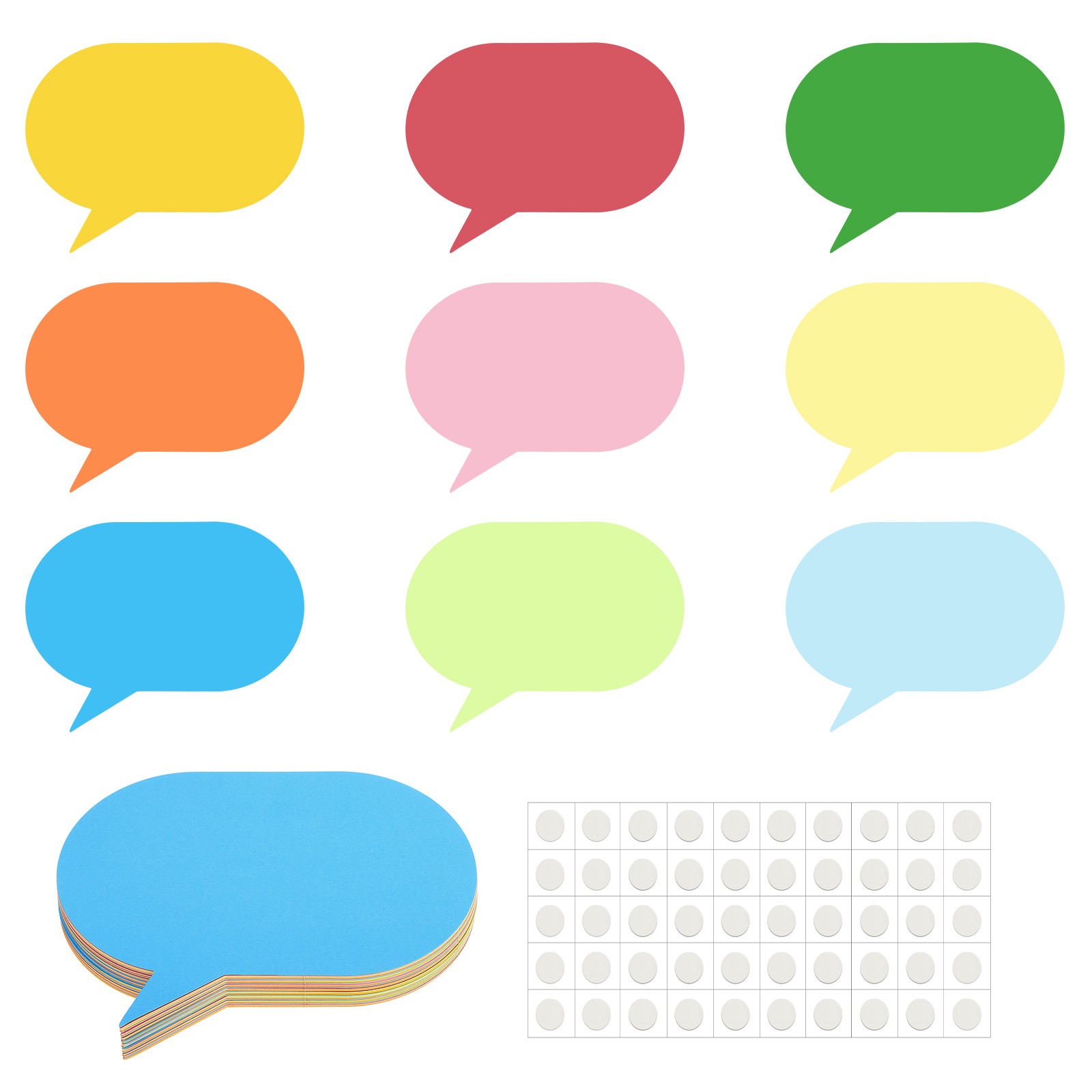 Speech Bubble Cutouts, 45 Pack Paper Bubble, Colorful Bubble Cutout