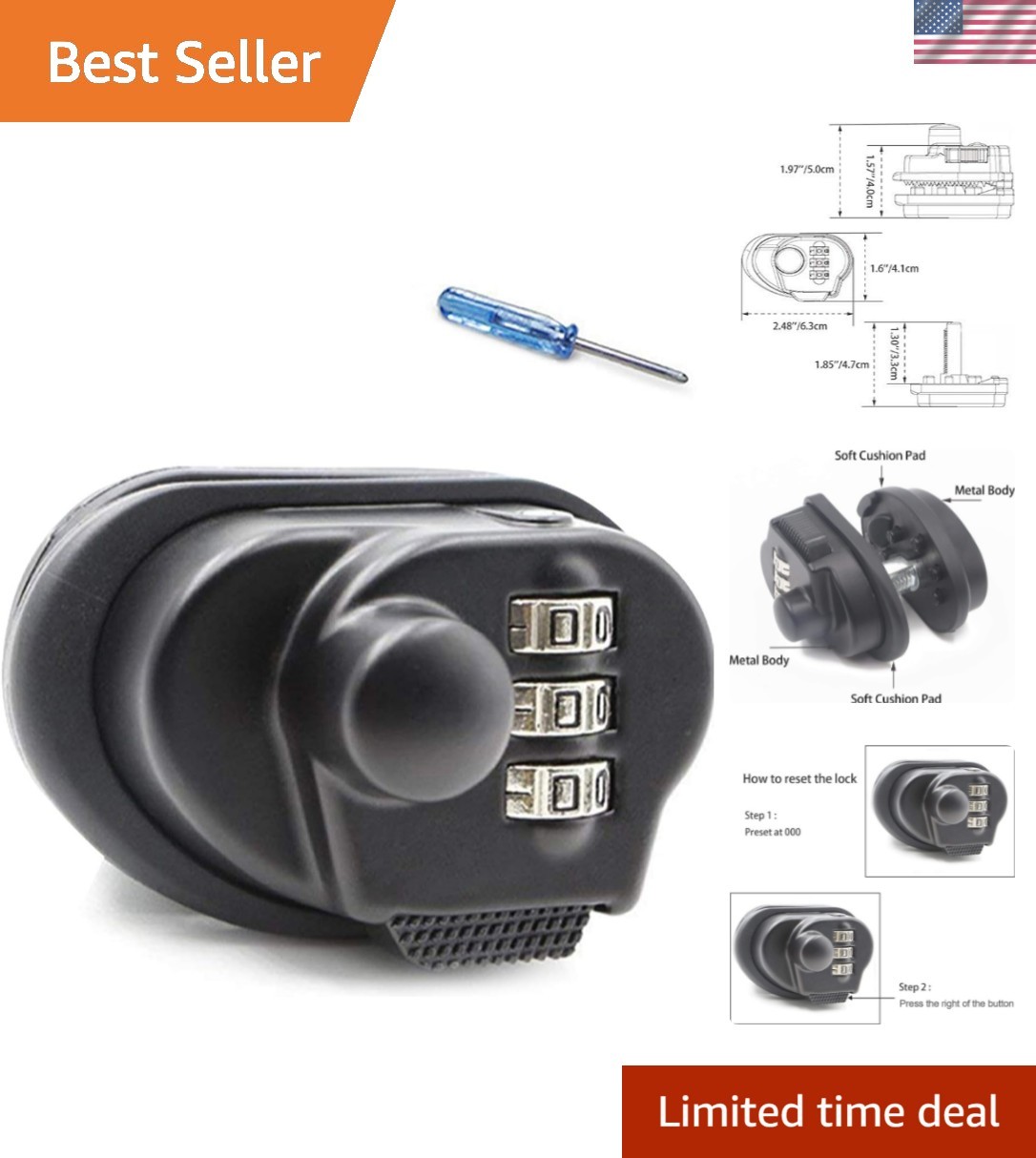 Tamper-Resistant Iron Trigger & Cable Lock - Compatible with Various Firearms