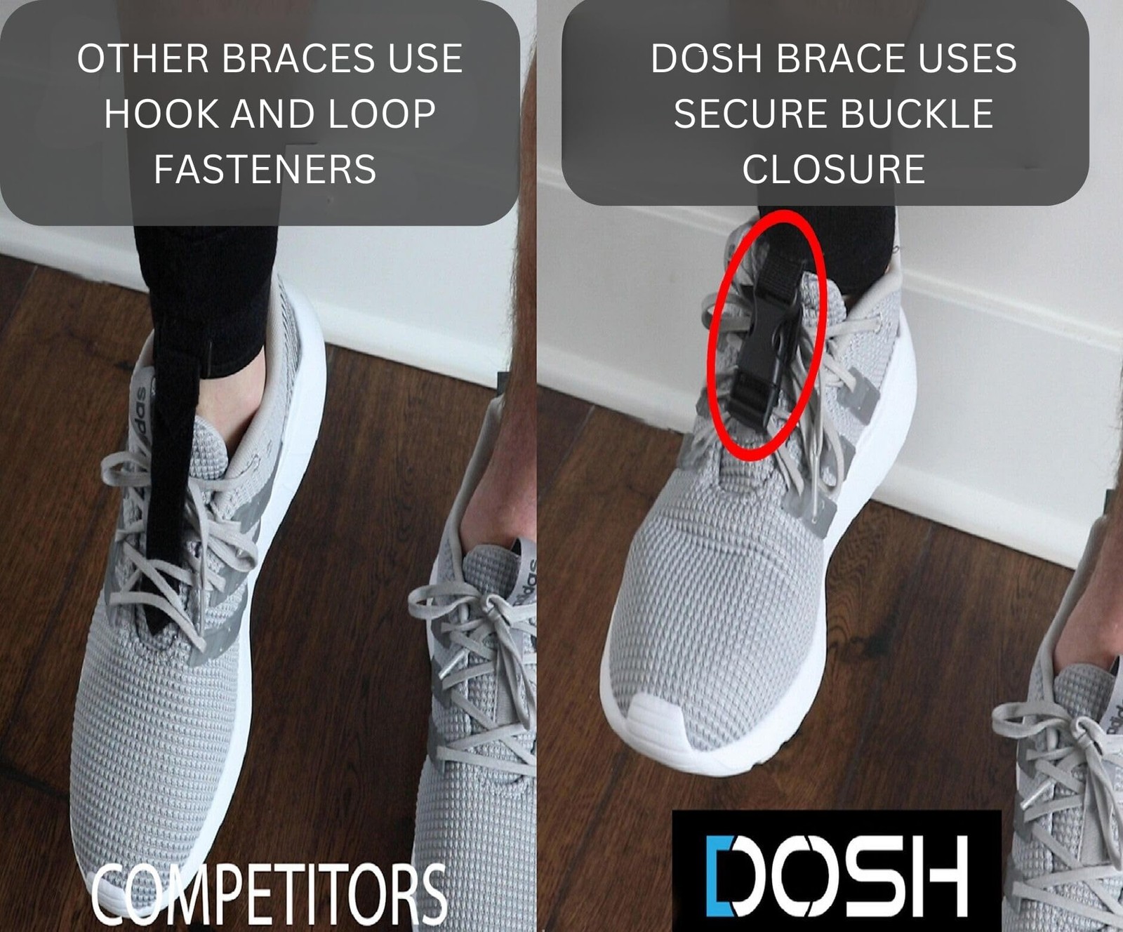 Dosh AFO Foot Drop Brace - for Walking - One Size, Black