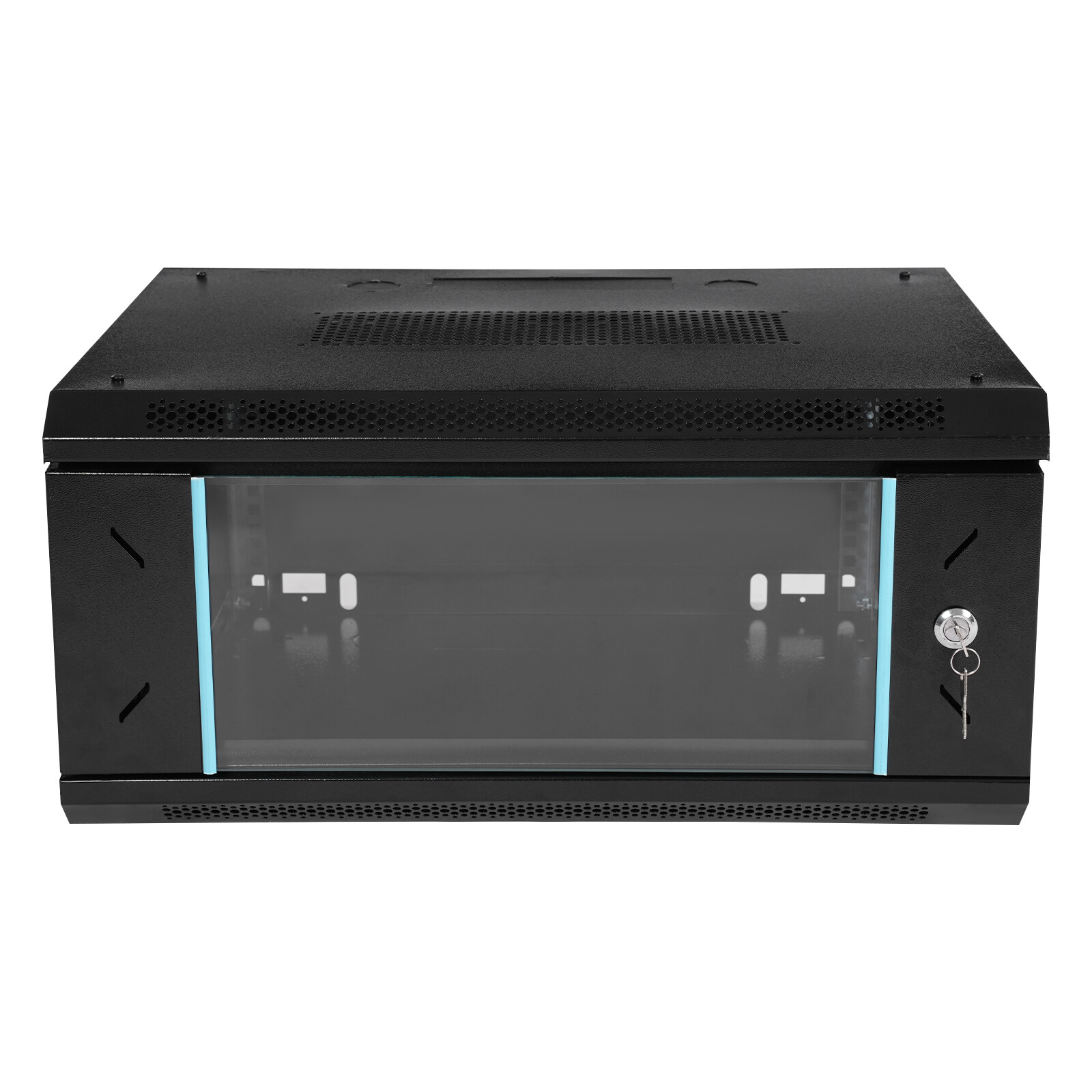 4U Rack Mount Server Cabinet Case Deep Drawer Lockable With Key Glass Door