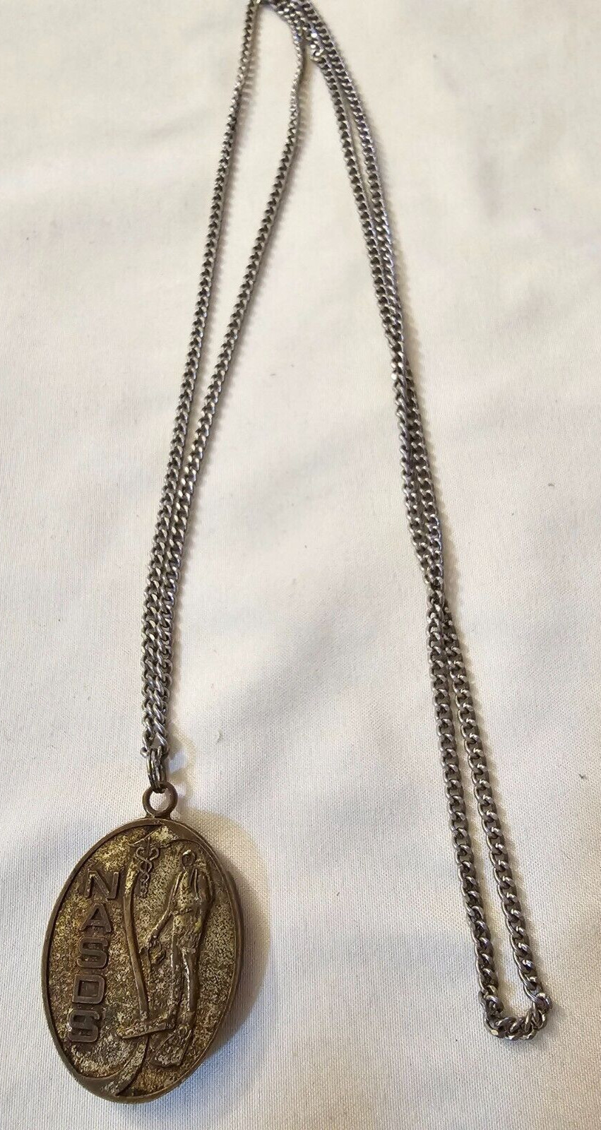 Vintage 70s NASDS Diver Pendant with Medical Microfilm Dog Tag with 30" Chain