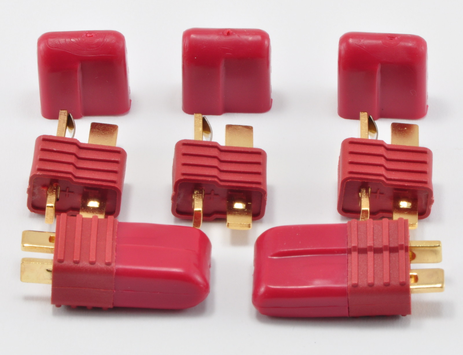 Combo Pack: 5 Pair Male T-Plug Connectors & Rubber Caps