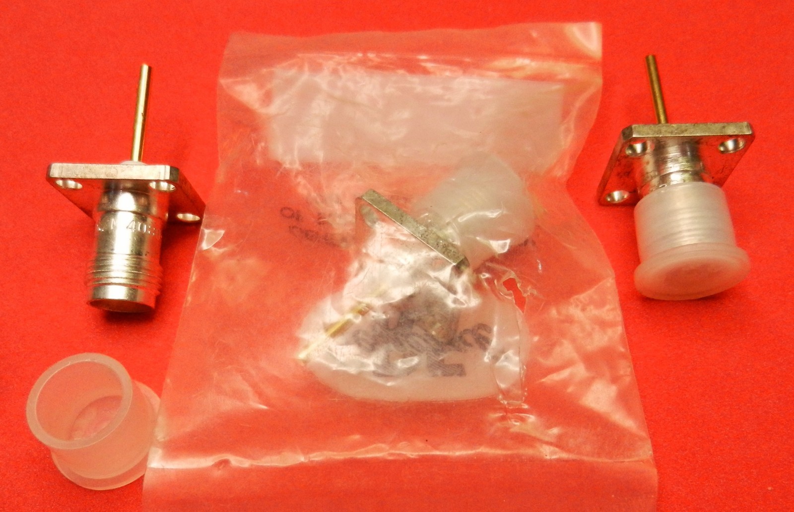 TNC Female 4-hole Panel Mount Connectors (Quantity 3)