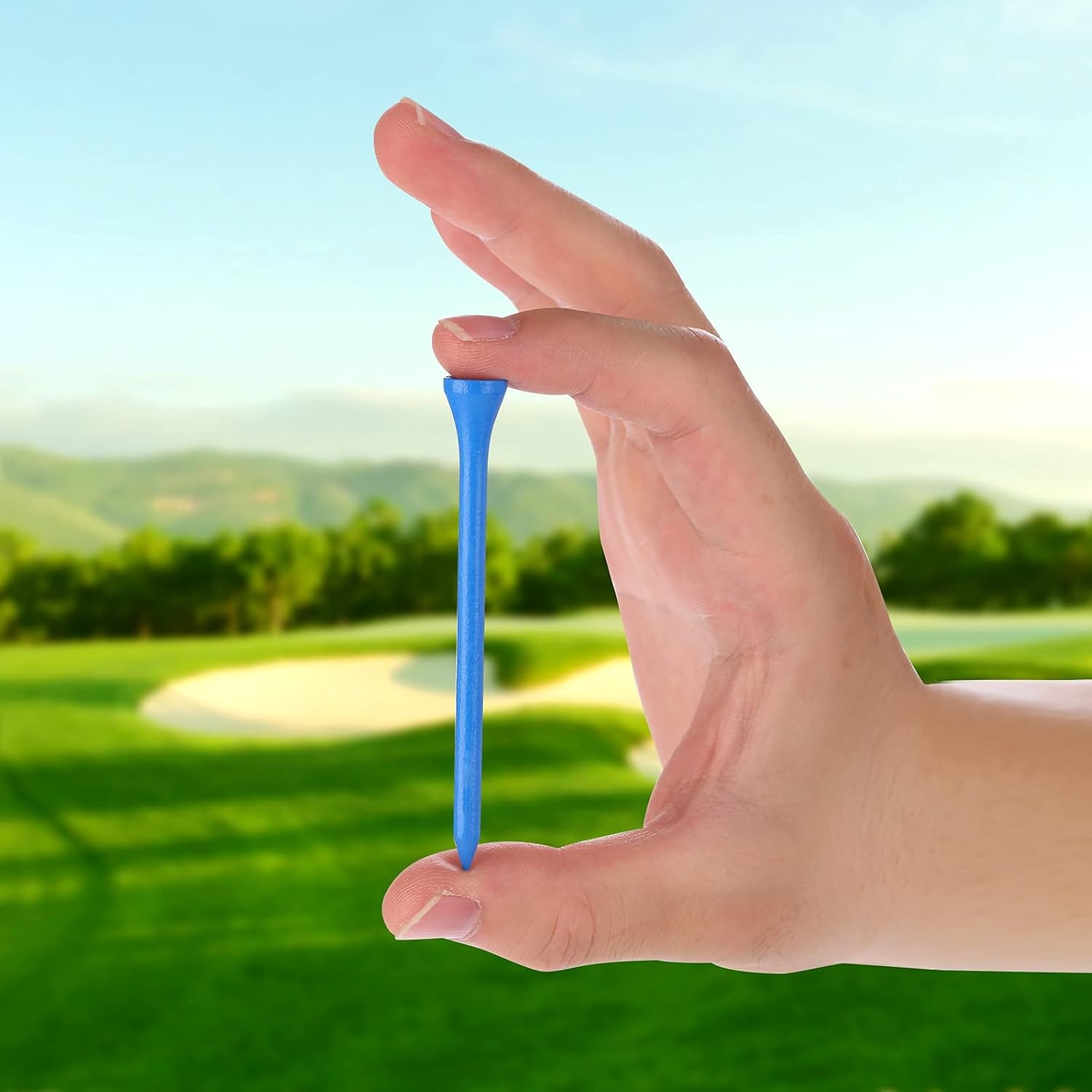 Golf Tees Durable Bamboo 100Pcs 3-1/4" Friendly Blue