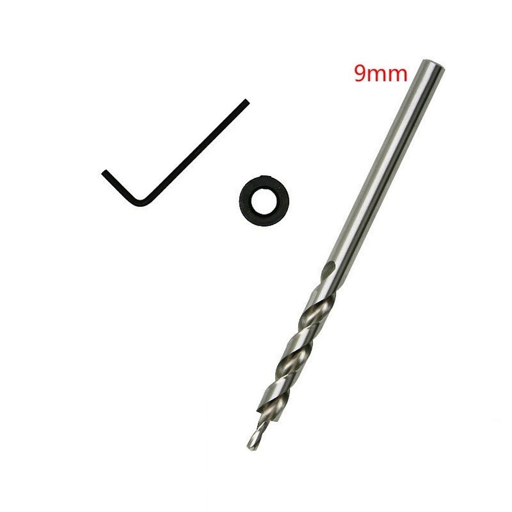 Woodworking Hole Punch Set Includes Jig Stopper Thread Drill Bit Hex Shank
