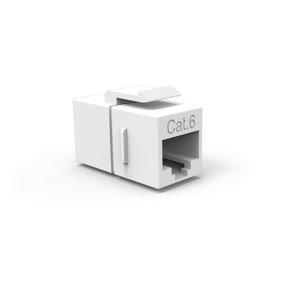 CAT6 Inline Coupler w/Keystone Latch White