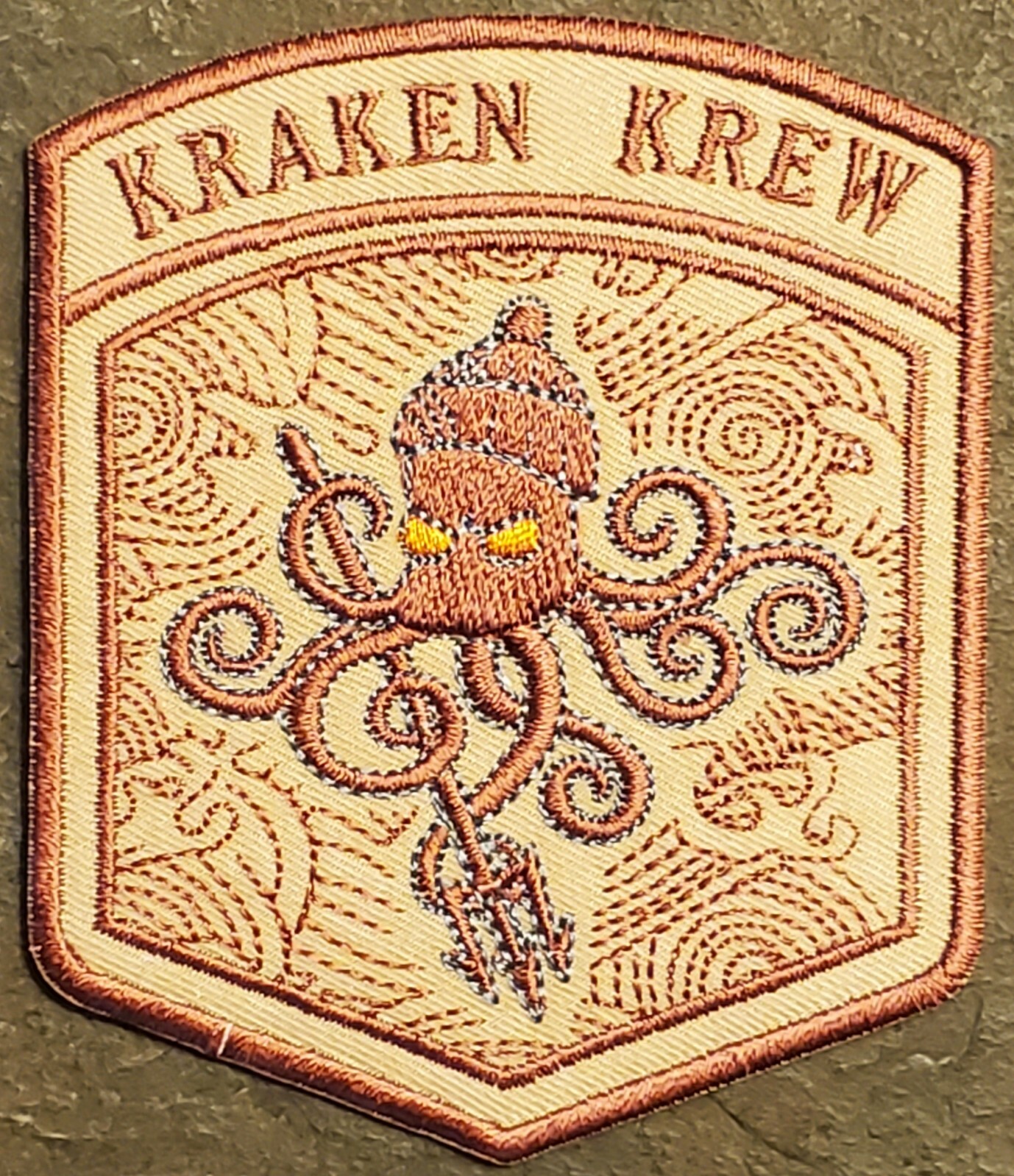 Kraken Krew 2020 Morale Patch DESERT SUBDUED Trident Version NEW! 🐙 Iron On
