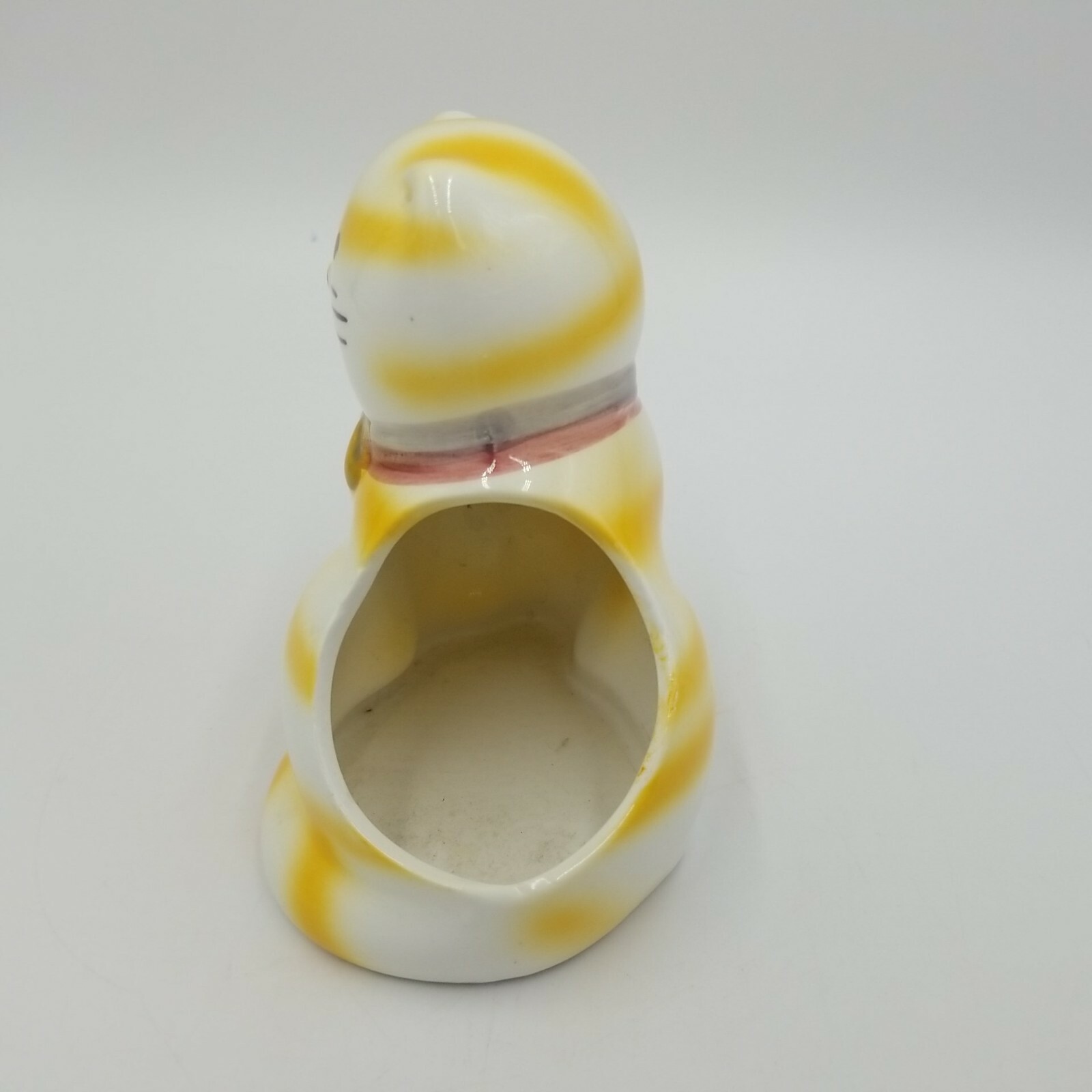 Ceramic Orange Stripe Tabby Cat Sponge Holder/ Planter