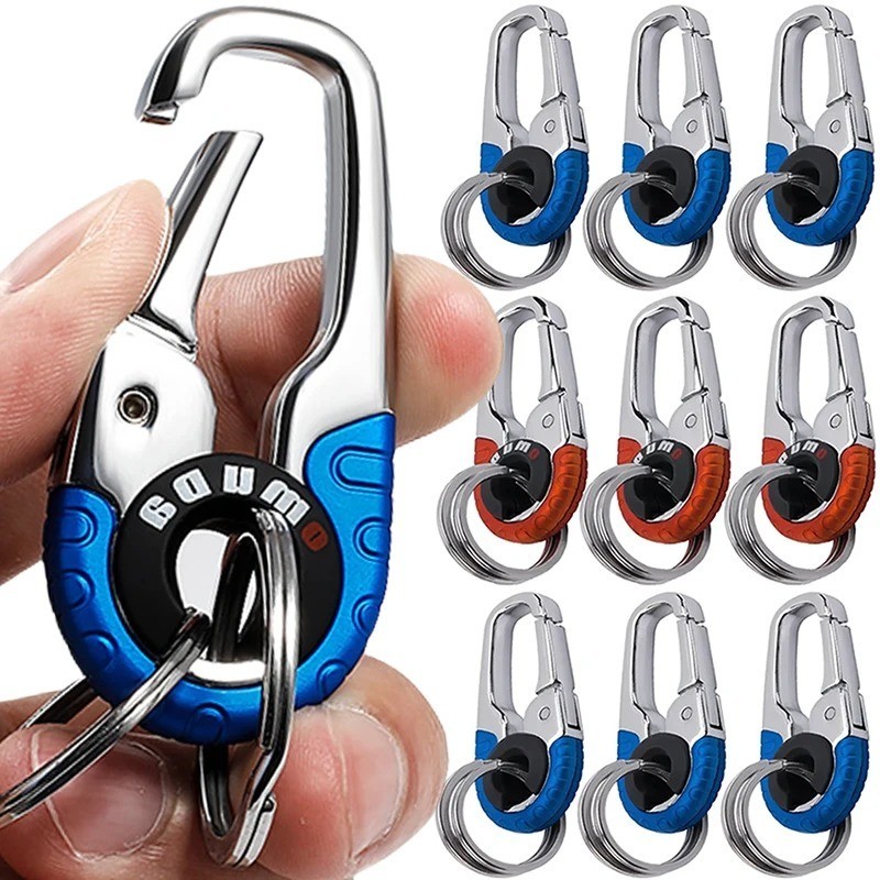 Stainless Steel Buckle Carabiner Keychain Key Ring Hook Lock Outdoor Climbing