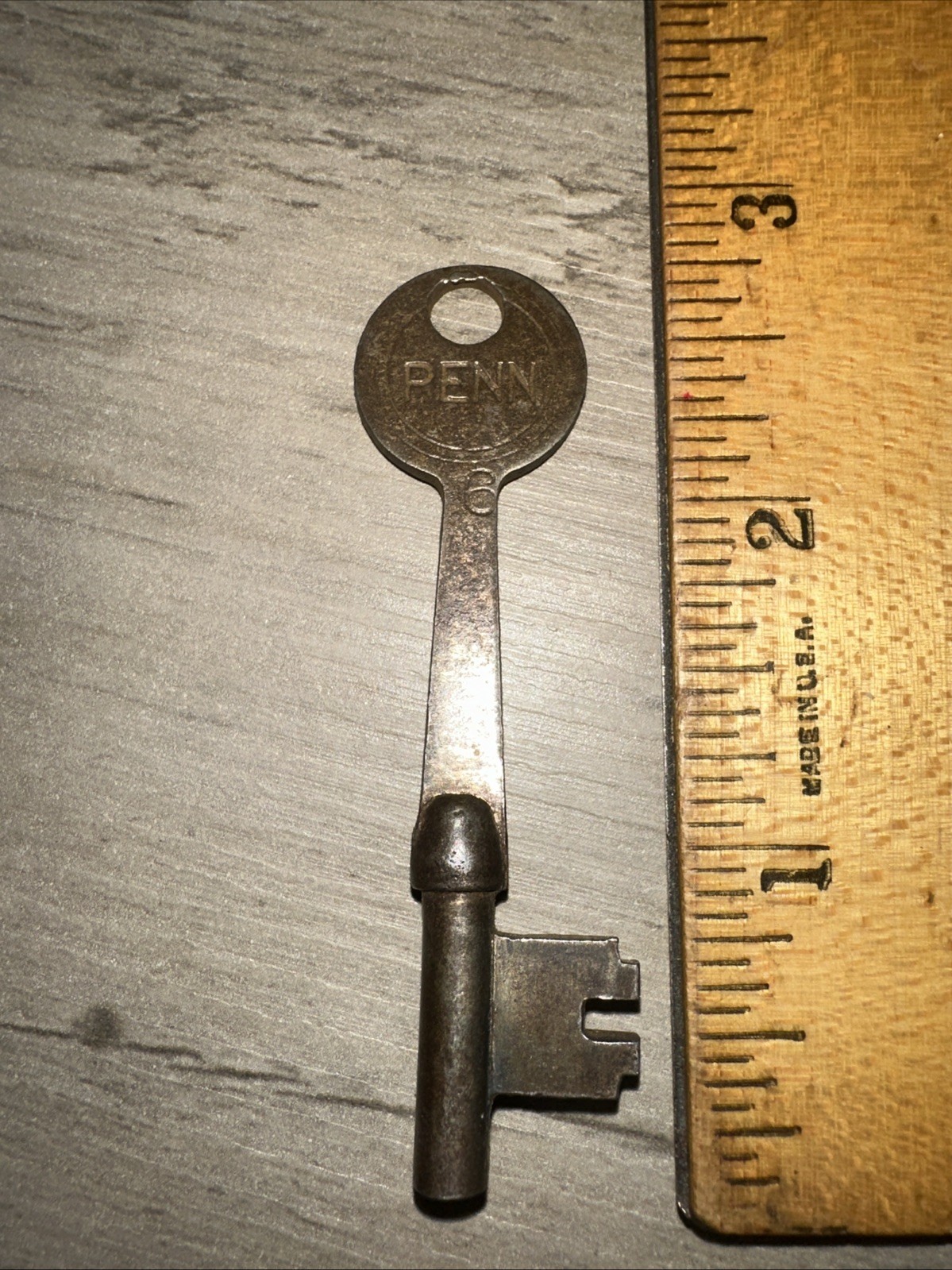 Antique PENN Skeleton Key #6 Solid Barrel. Legit Antique Key!