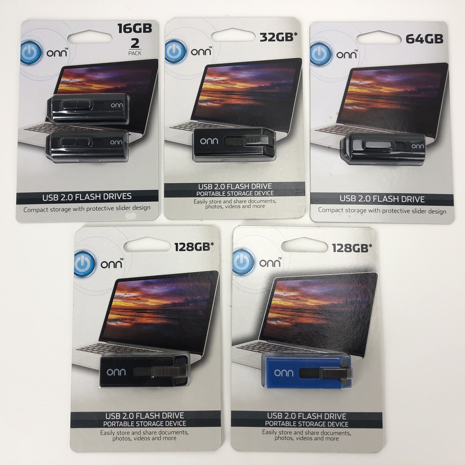 Onn USB 2.0 Flash Drive (Varies Size 16GB 32GB 64GB 128GB to choose from) - NEW