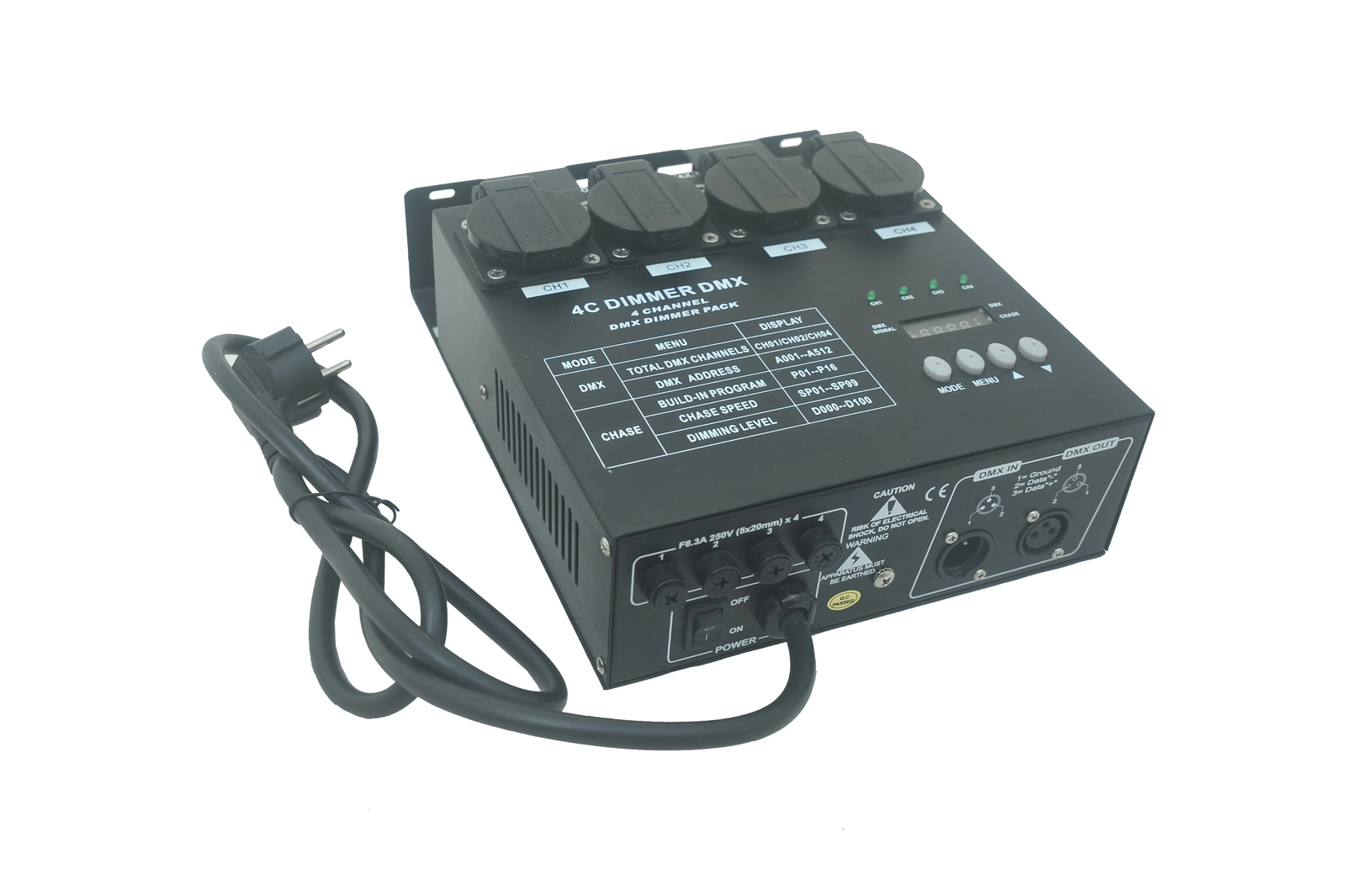 Good Quality LED Controller Digital 4 Channel DMX Dimmer Pack