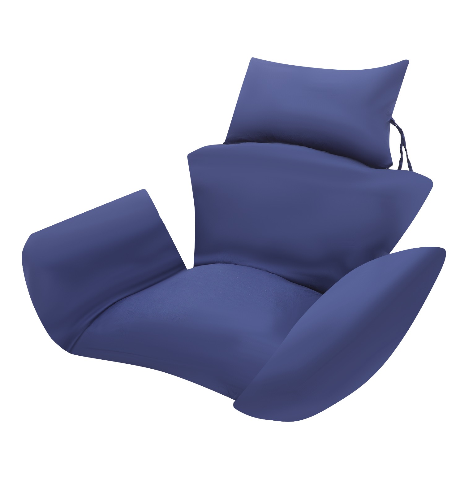 Dark Blue Egg Chair Cushion with Detachable Headrest Replacement Pad Washable