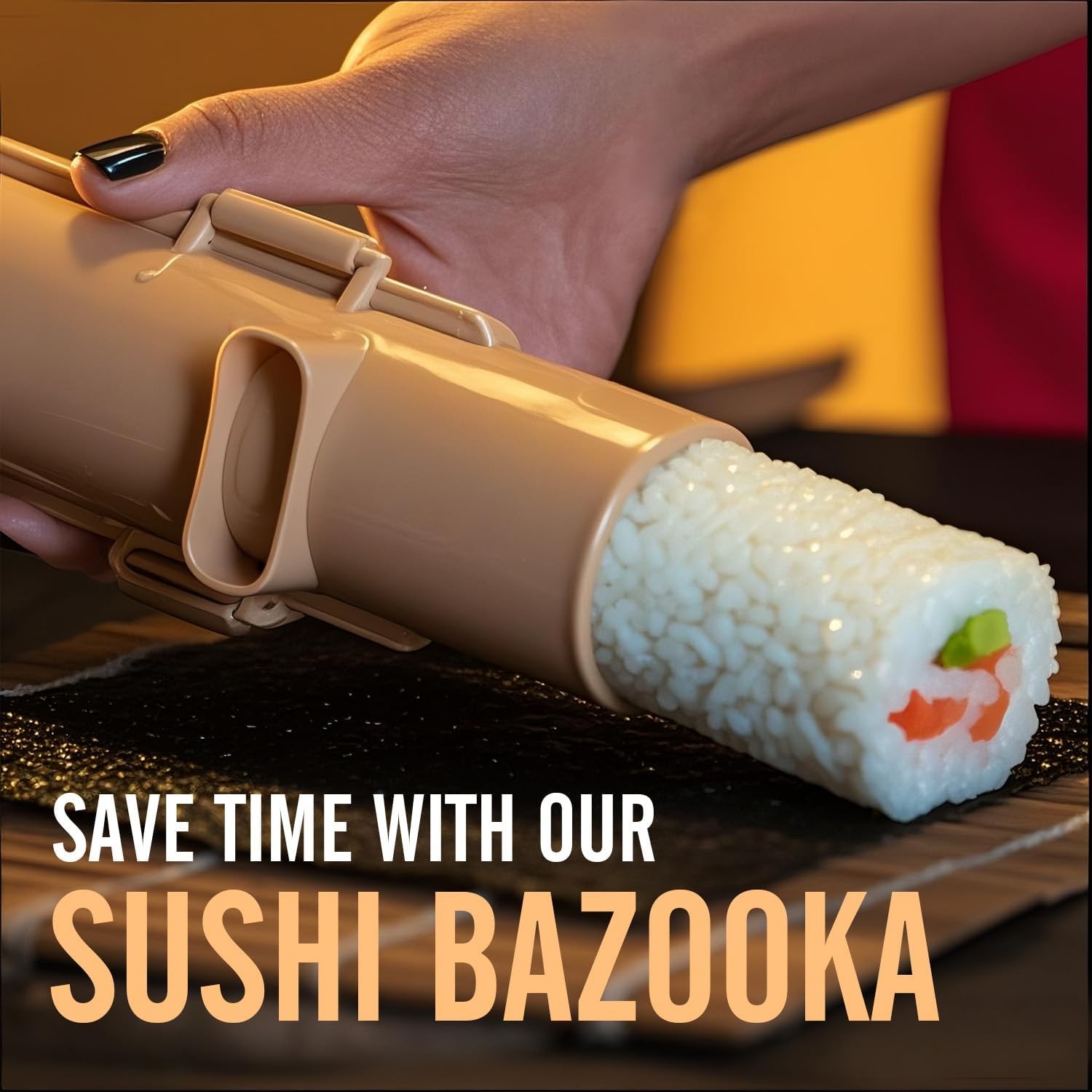 Premium Sushi Making Kit Roller for Beginners or Extra Large, Wood