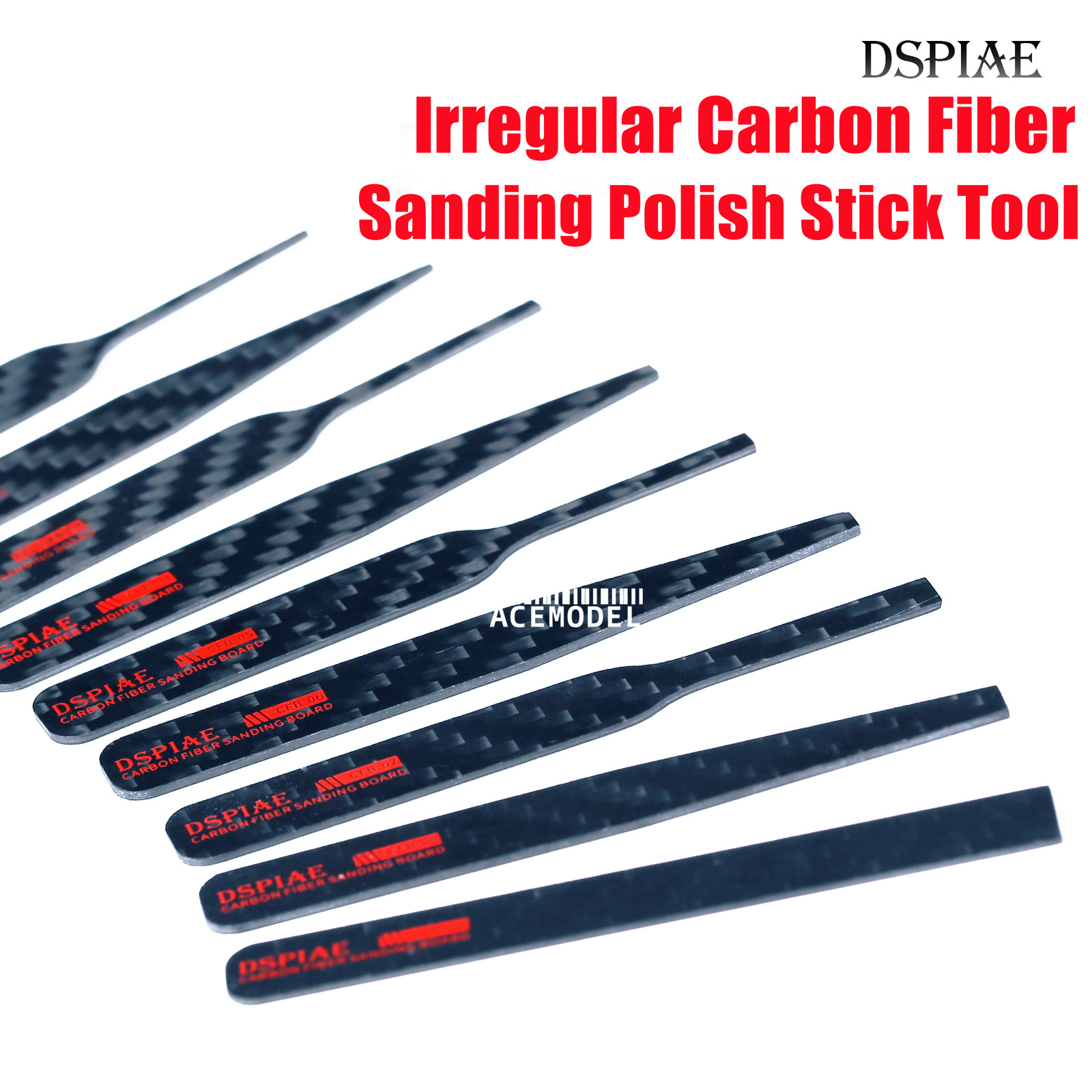 3PCS DSPIAE CFB Carbon Fiber Sanding Polish Stick Tool for Military/Gundam Model