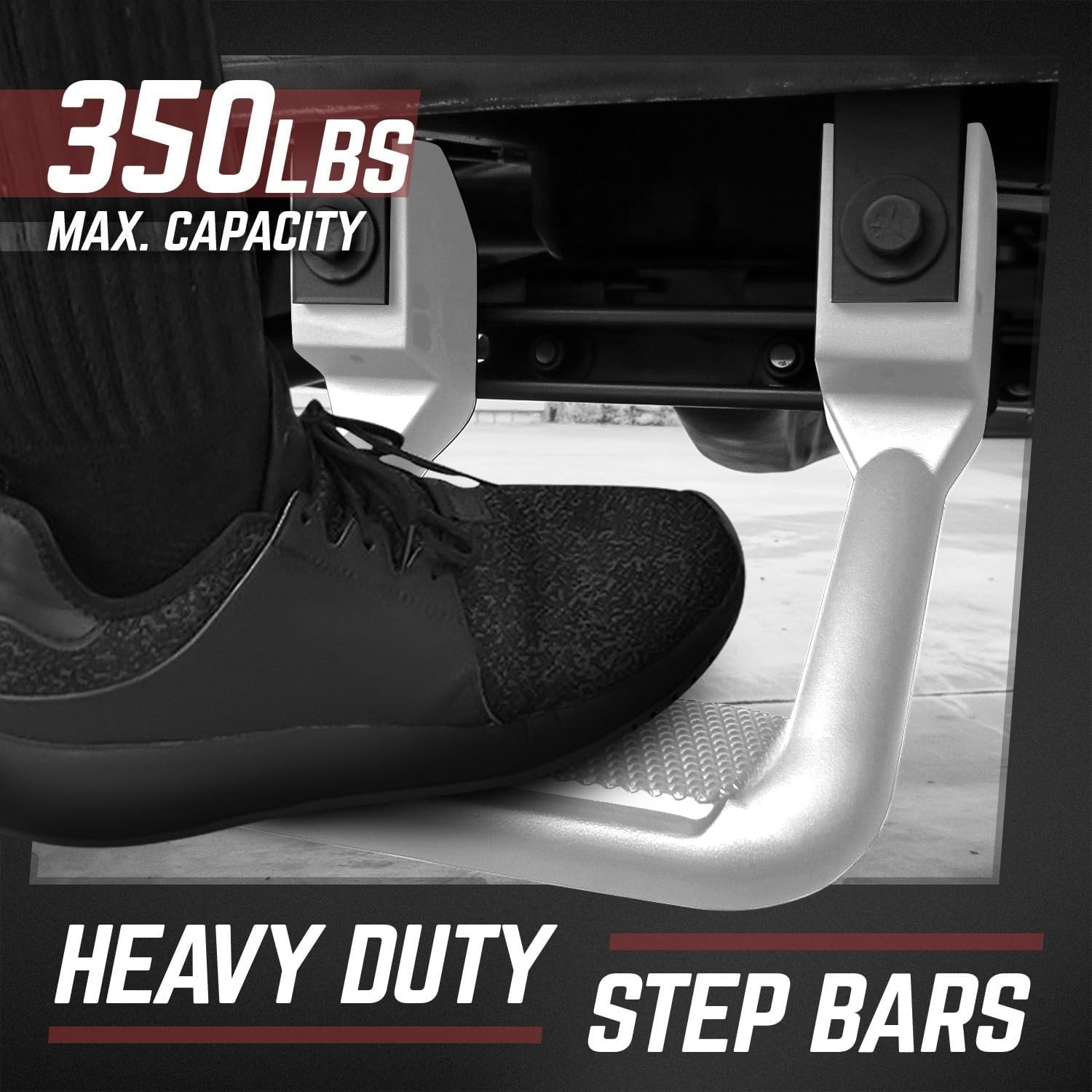 Pair Aluminum Side Hoop Steps Universal Side Step Compatible With Chevy GMC ....