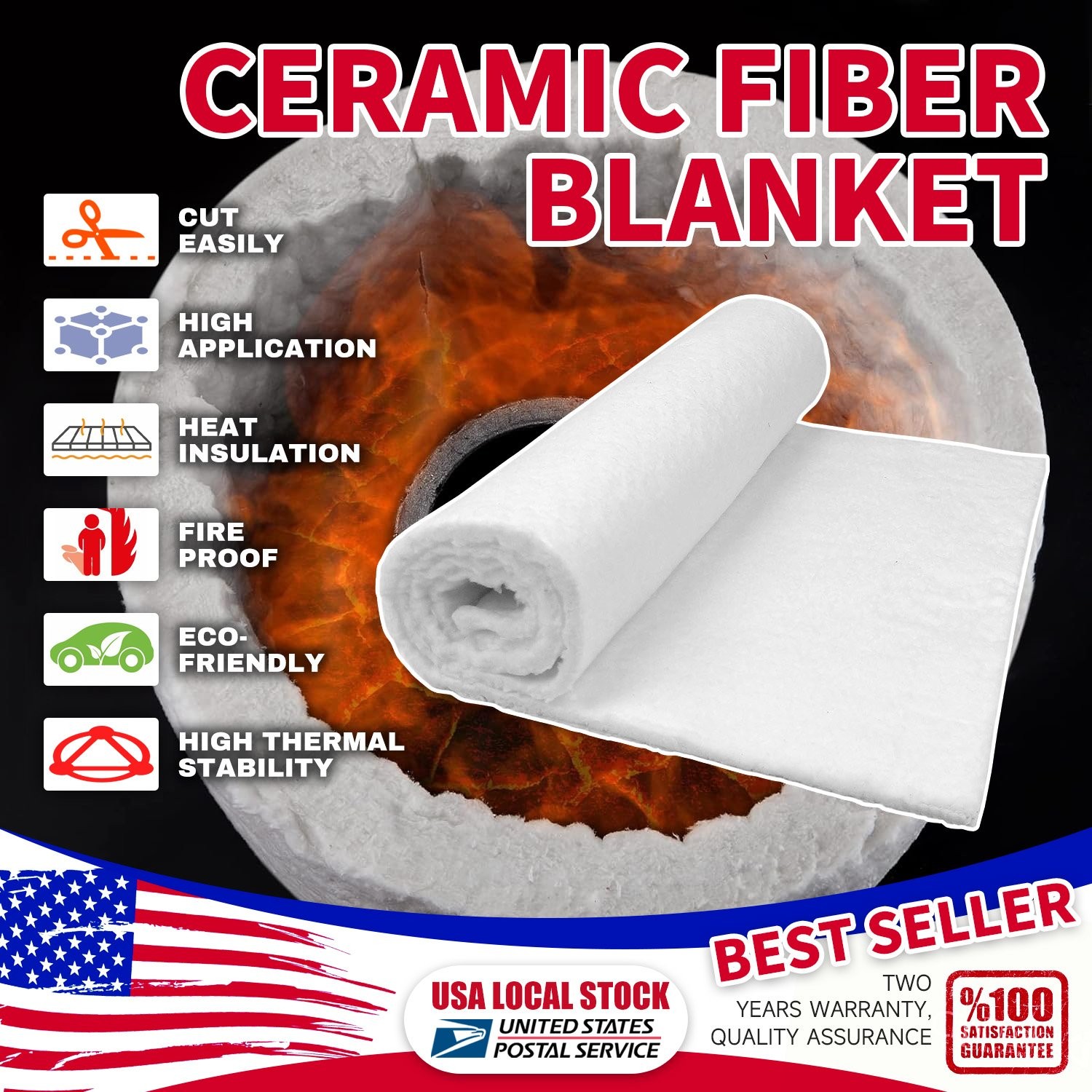 Flame Retardant Non-Flammable 16"x24" Ceramic Fiber for Pipe Insulation