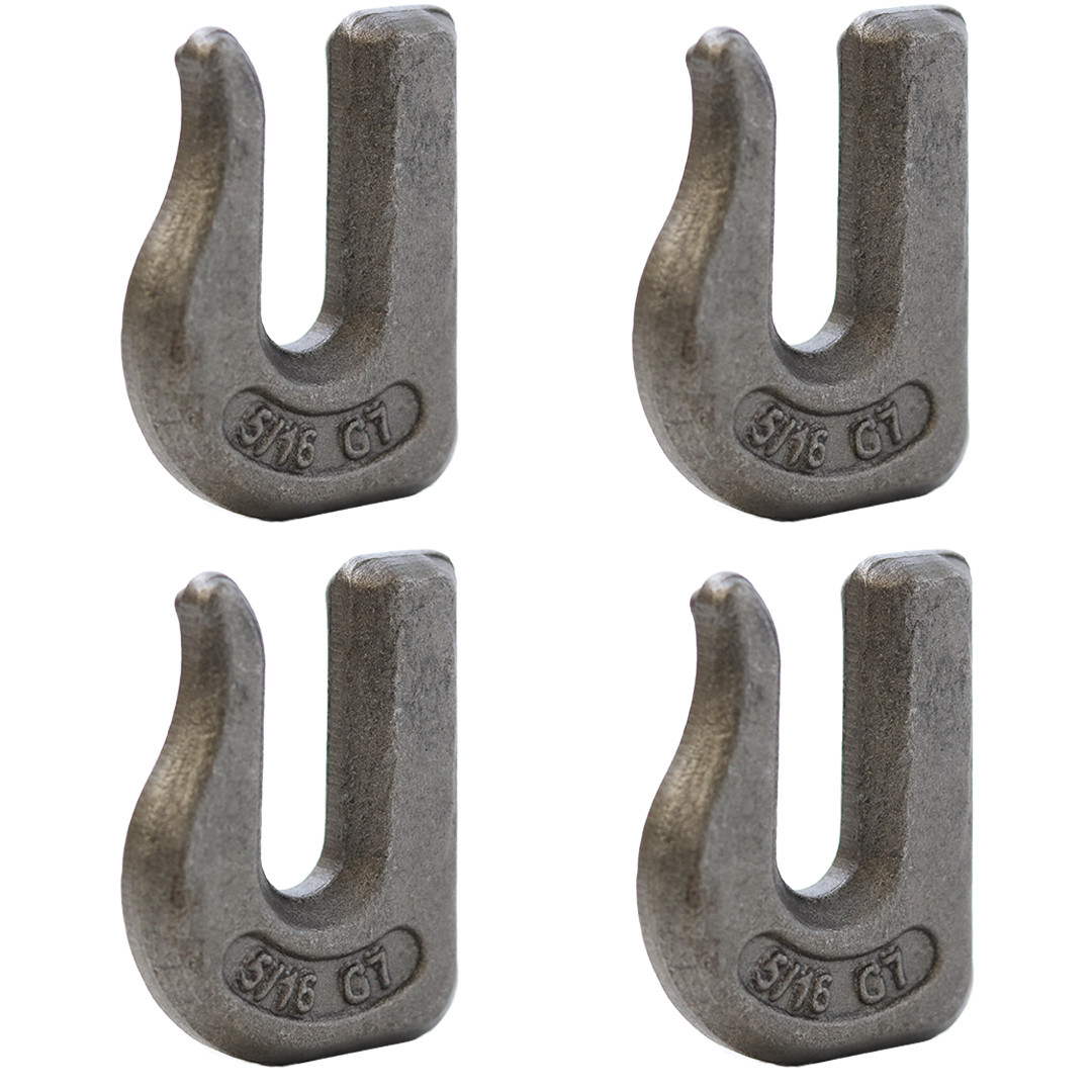 Weld On 5/16 Grab Hook G70 Forged - 4 Pack Grab Chain Hooks - WLL 4,700lbs