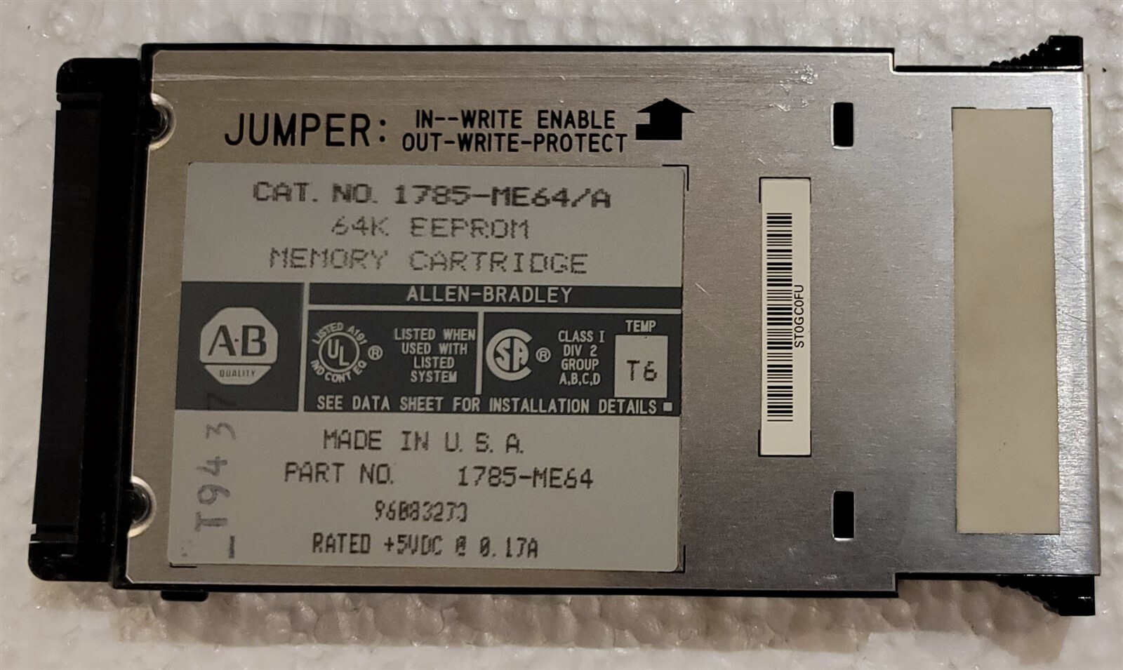 Allen Bradley Memory Cartridge 1785-ME64/A