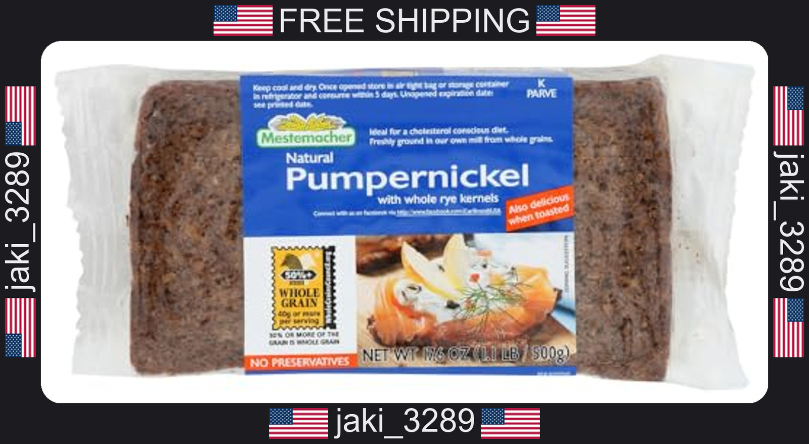 Mestemacher Pumpernickel Bread 17.6 oz each (1 Item Per Order)