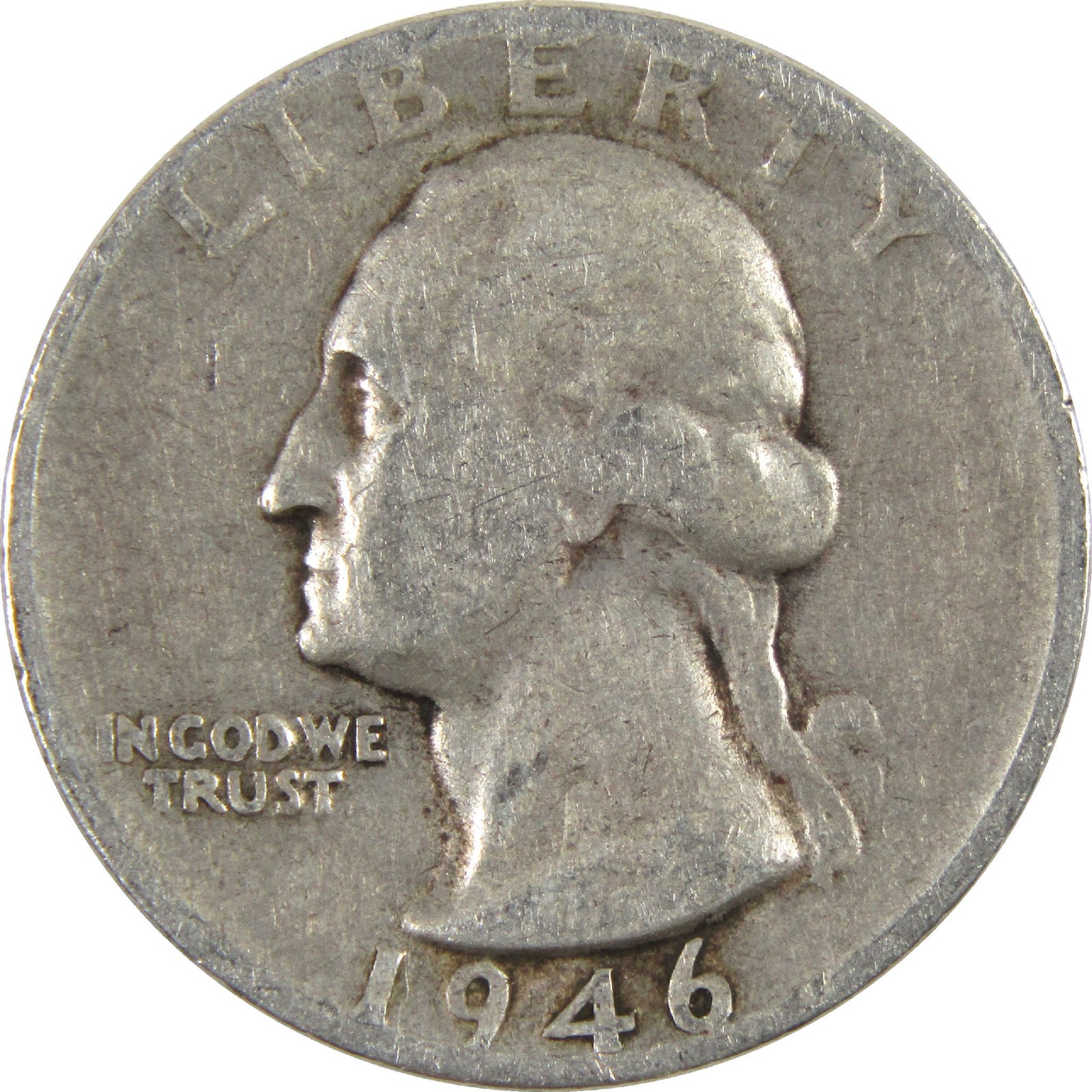 1946 S Washington Quarter Circulated Silver 25c Coin Collectible