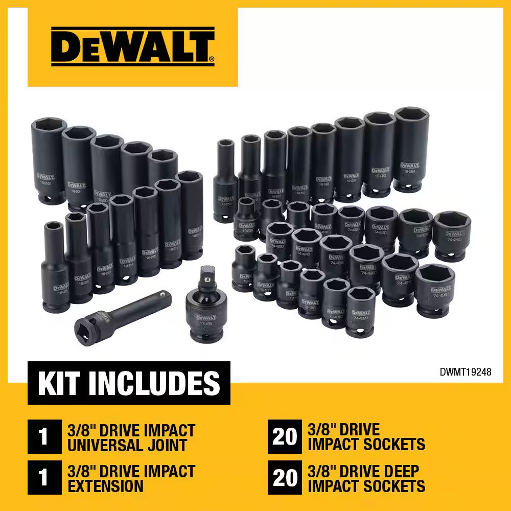 3/8 In. Drive Impact Socket Set (42-Piece)