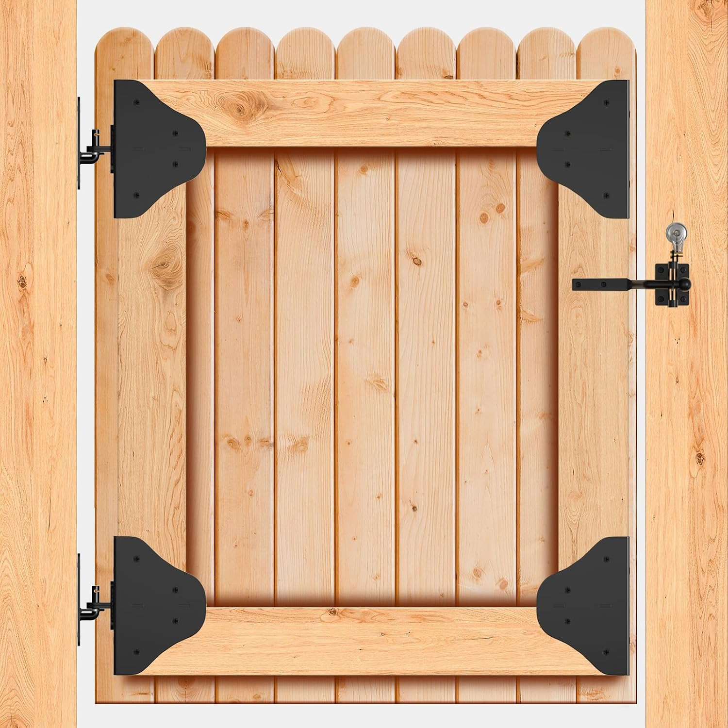 Anti Sag Gate Kit Fence Gate Hardware - Heavy Duty 90 Degree Right Angle Hinges