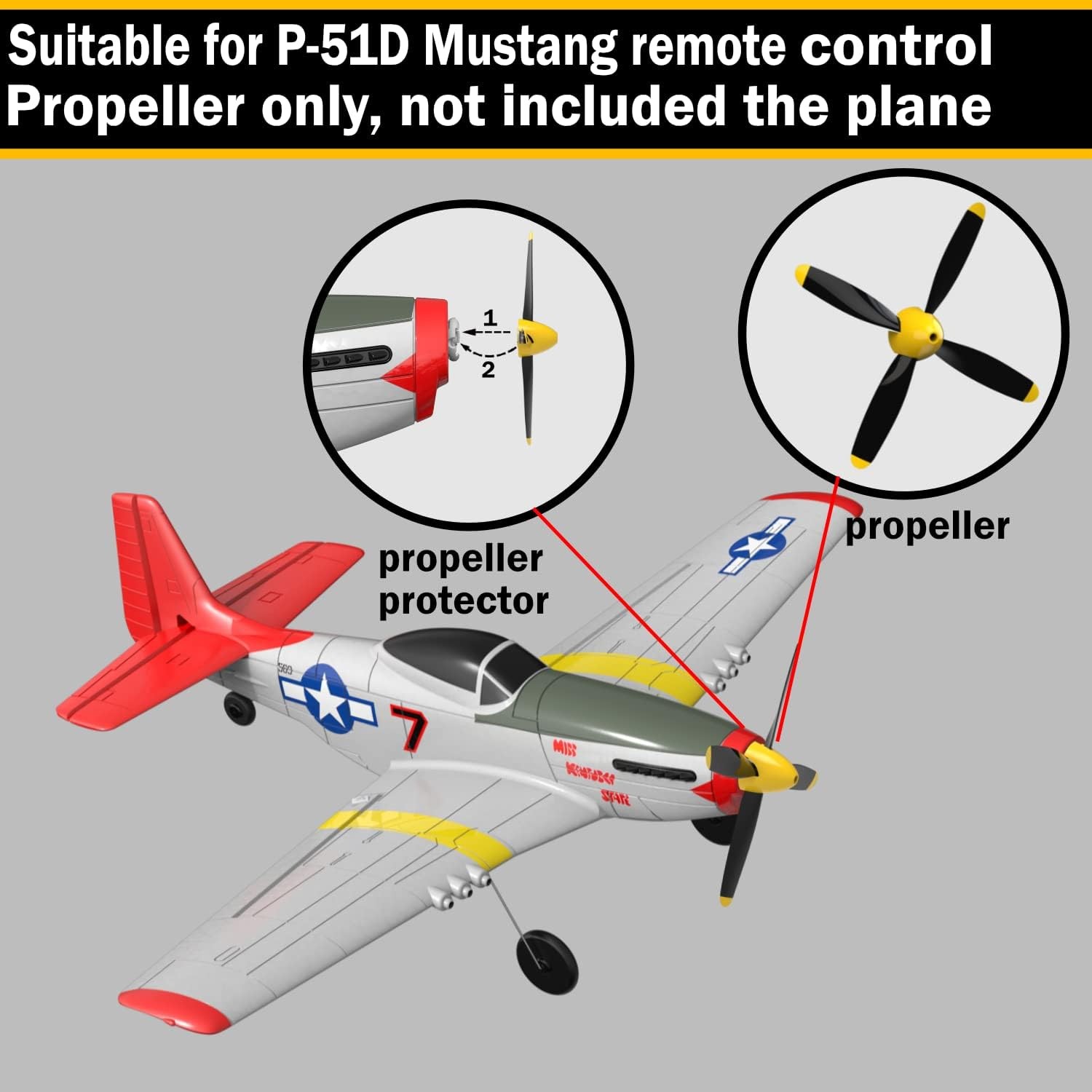 LEAMBE 3 Sets of 4-Blade Propeller Spare RC Plane Propellers Compatible with...