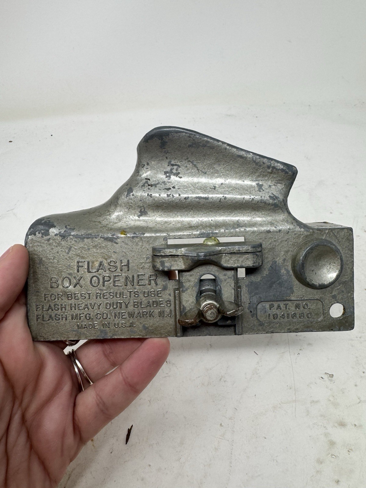 Flash box opener vintage razor blade cutter Metal Made In USA