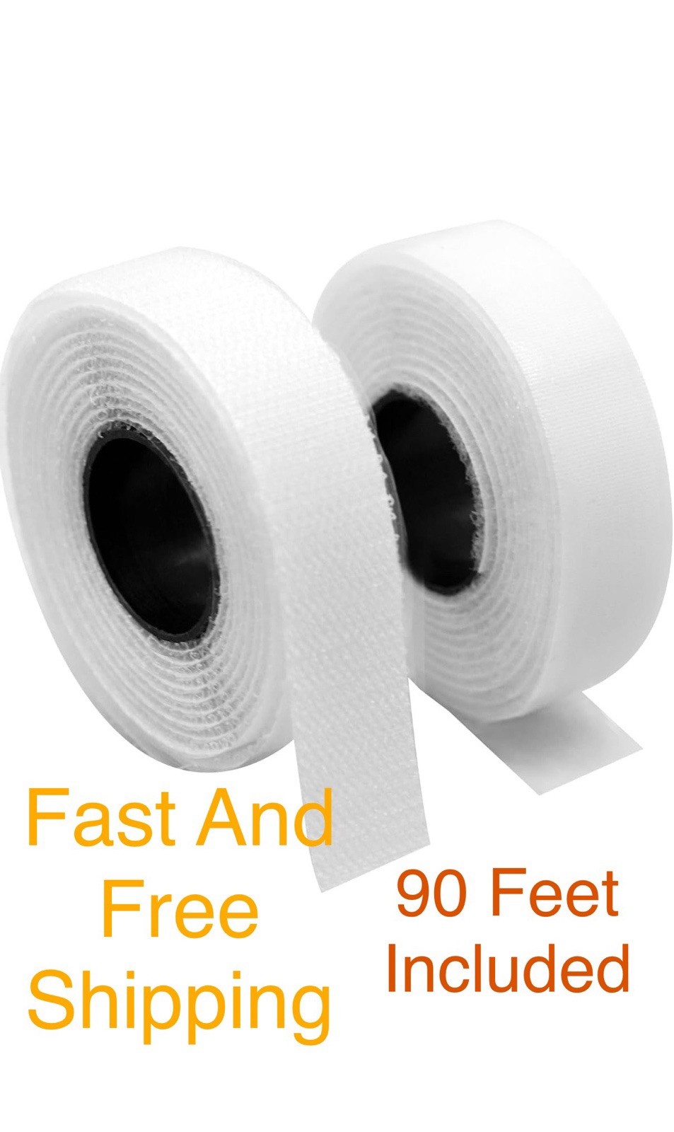 90 Feet Strong Nylon Self-Adhesive Hook and Loop Tape 3/4” Wide Tape.