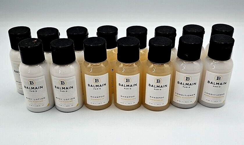 Lot of 15 BALMAIN Paris Shampoo, Conditioner, & Lotion Travel Size Hotel 1.35oz