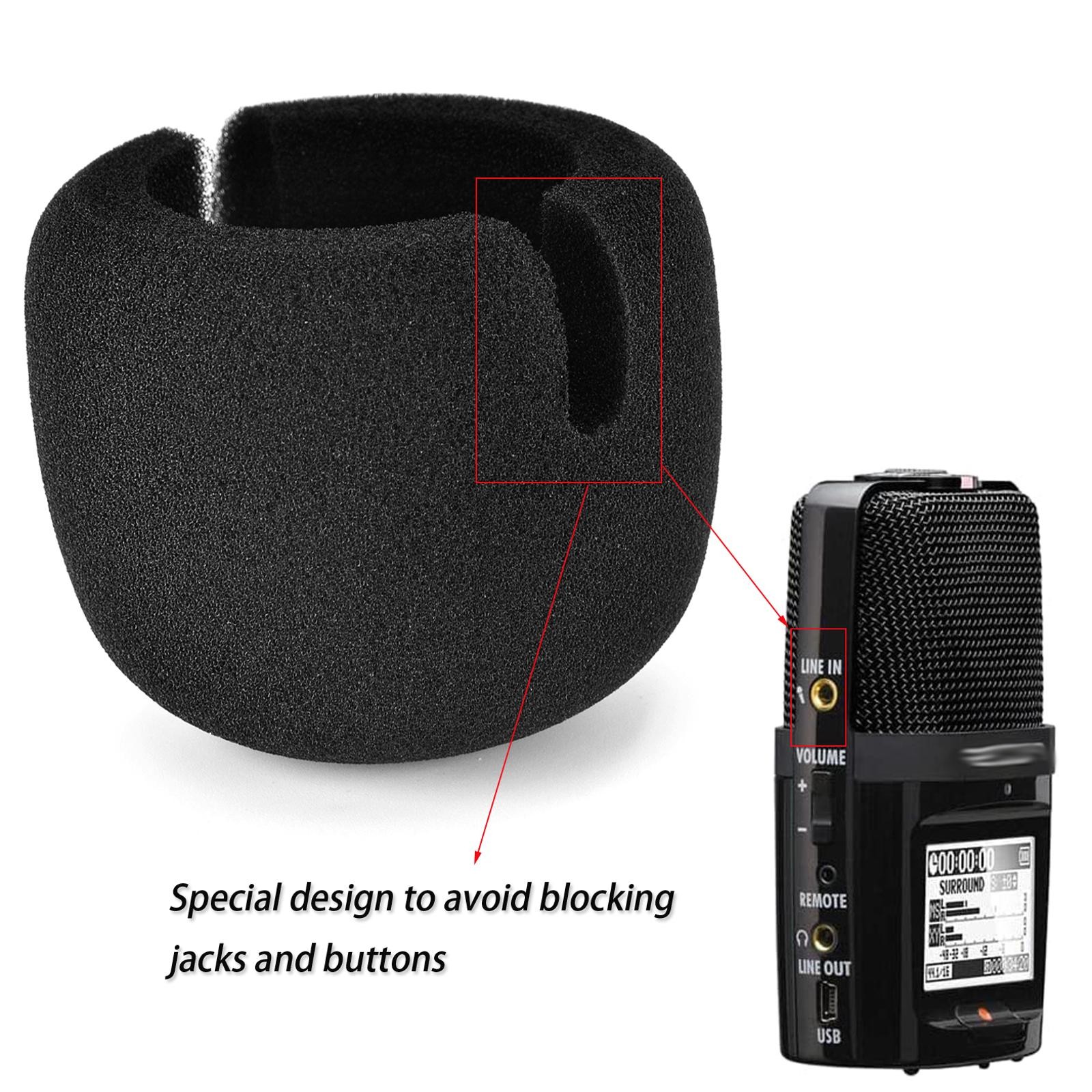 Wind Shield Microphone Foam For ZOOM H2N Recorder Pop Filter Windscreen Cover D