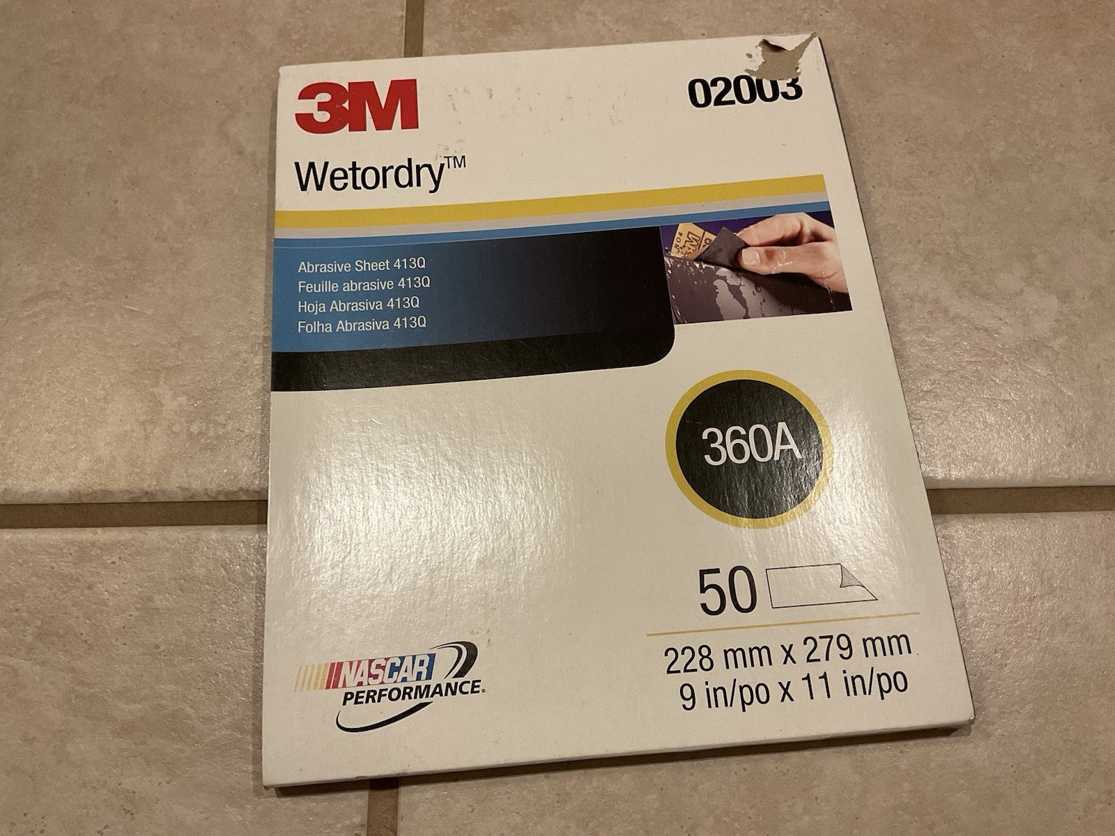 3M 02003 Wetordry 9 in x 11 in 360 Grit 413Q Abrasive Sanding Sheets 50 Pack