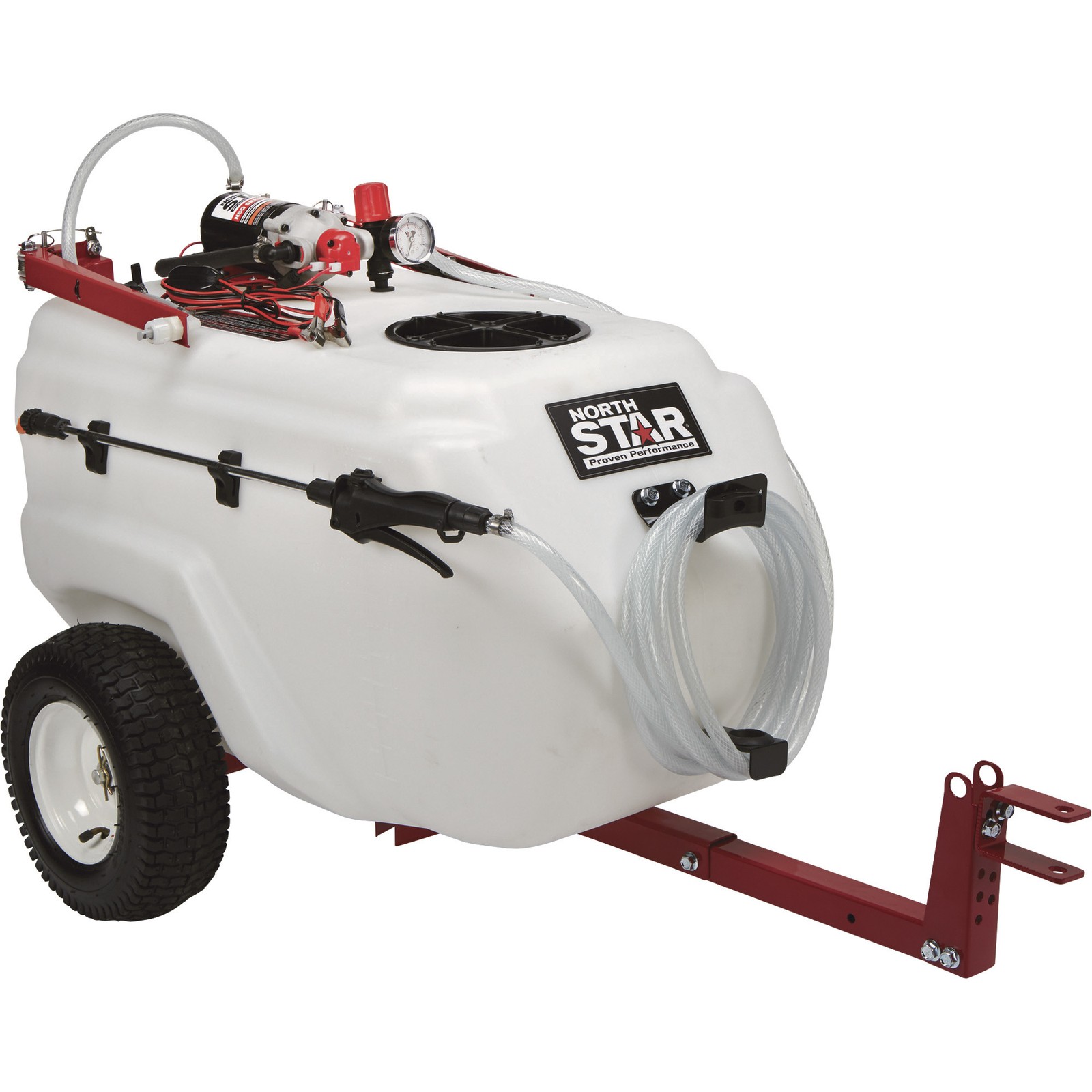 NorthStar Tow-Behind Trailer Boom/Broadcast/Spot Sprayer, 31-Gallon Capacity,