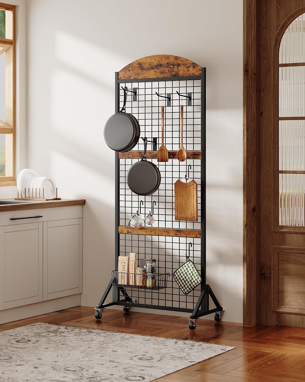 Grid Wall Panel 5.7' x 2' FT Grid Display Rack 2 Pack Movable Gridwall Display