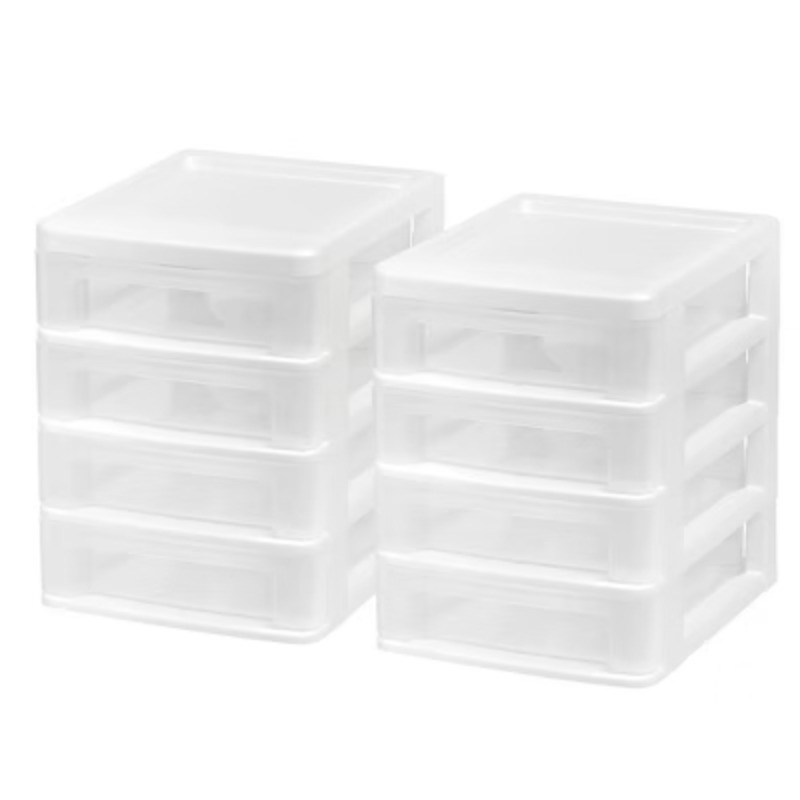 2pk 4 Drawer Desktop Organizer Compact White