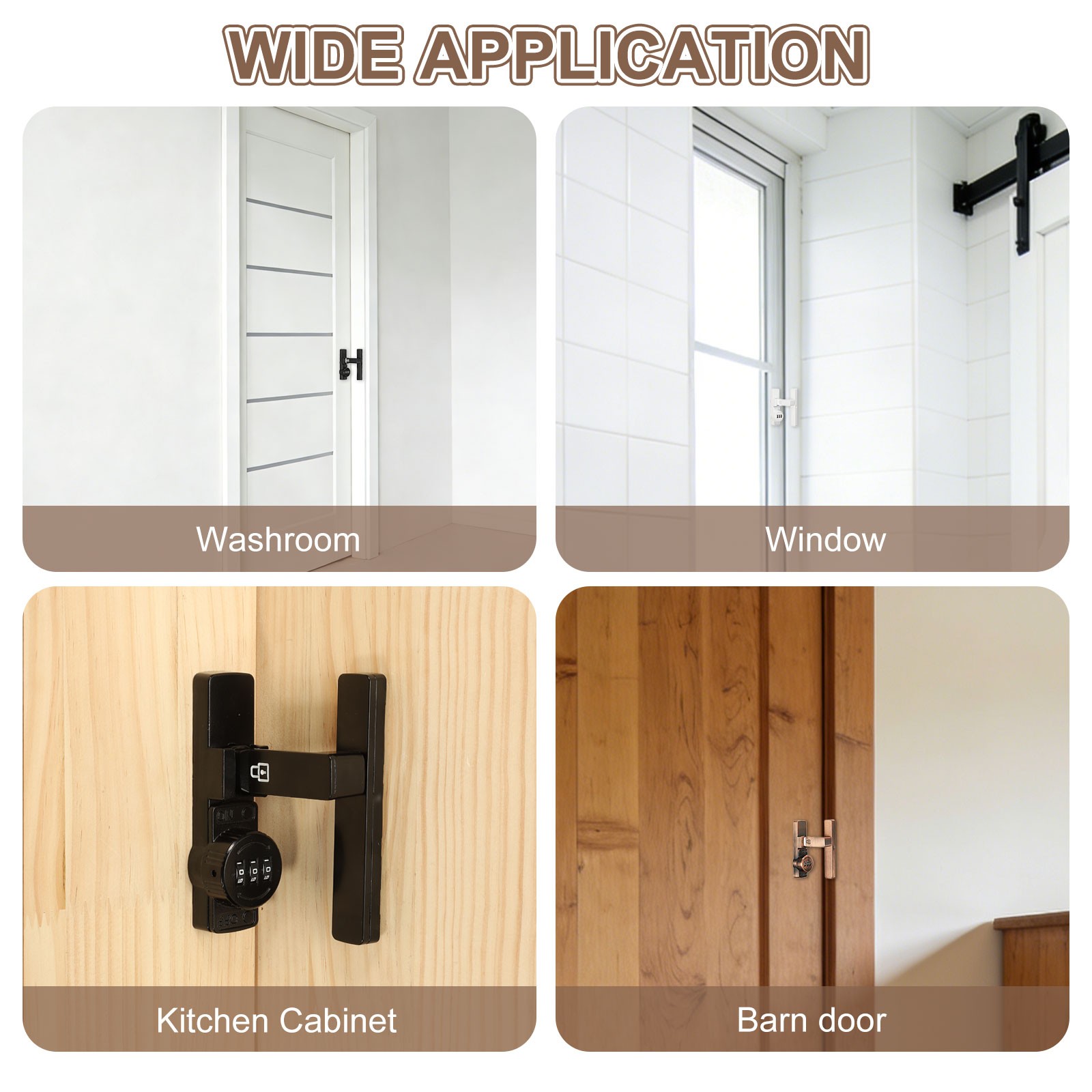 90 Degree Slide Lock with 3 Digit Code for Flip, White