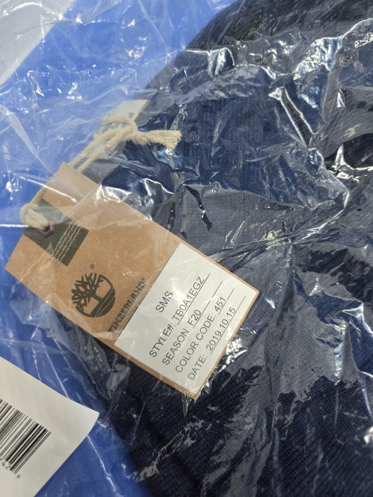 Timberland Heathered Ribbed Muffler- Navy Blue- One Size- NEW WITH TAGS