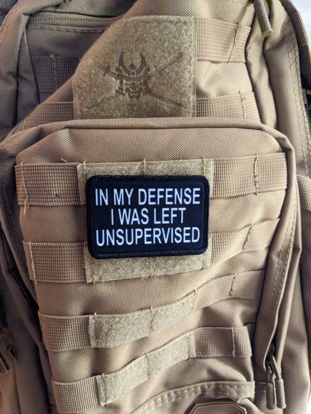 in my defense I was left unsupervised 2"x3" hook & loop tactical morale patch b