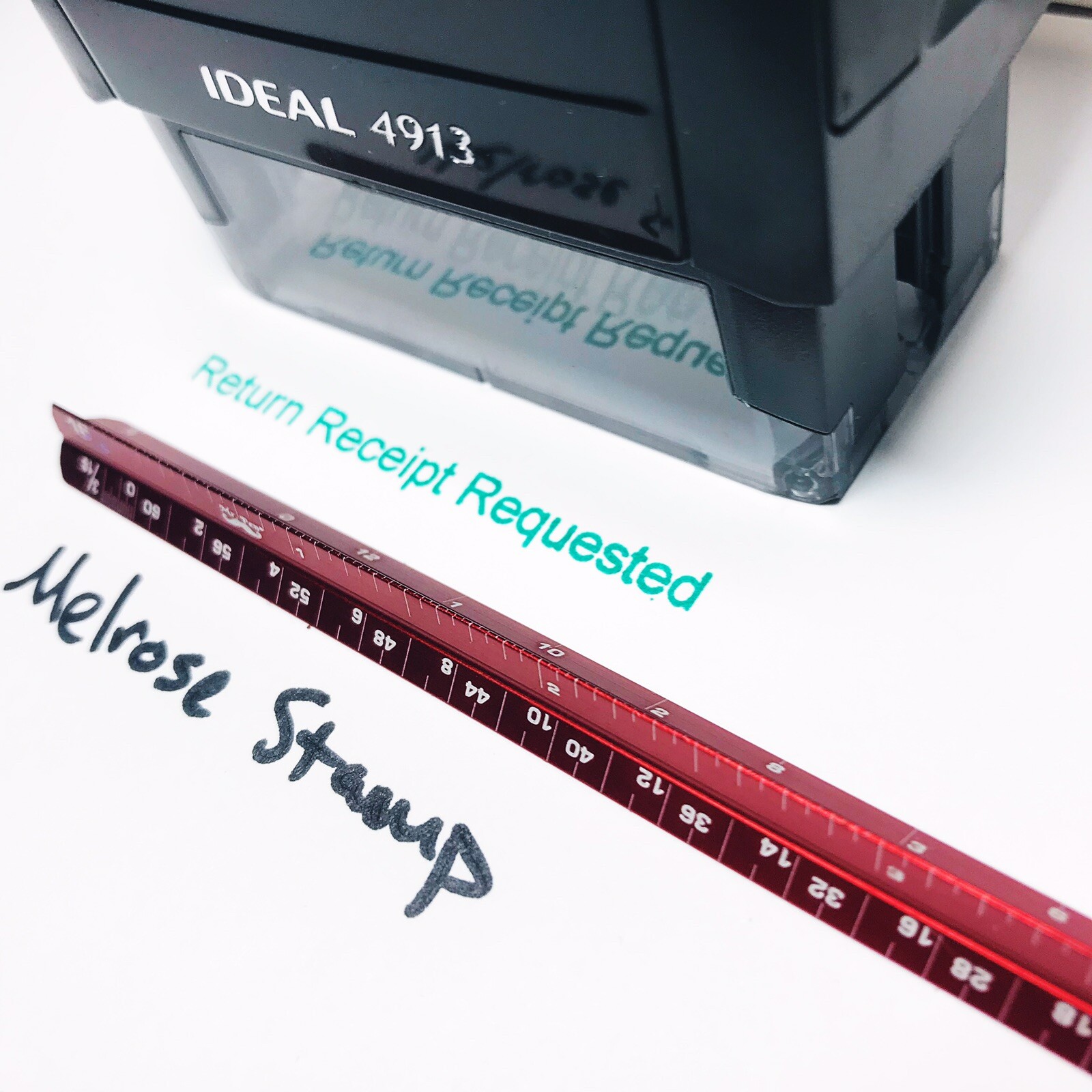 Return Receipt Requested Rubber Stamp Green Ink Self Inking Ideal 4913