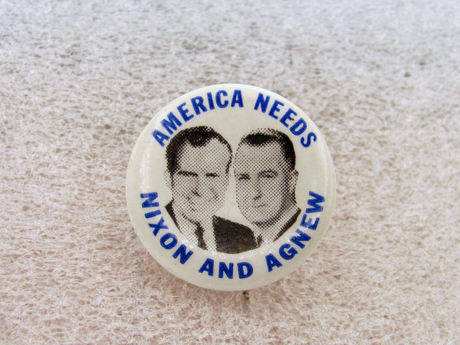 1968 Nixon for President 1 " Pinback Button America Needs Nixon and Agnew