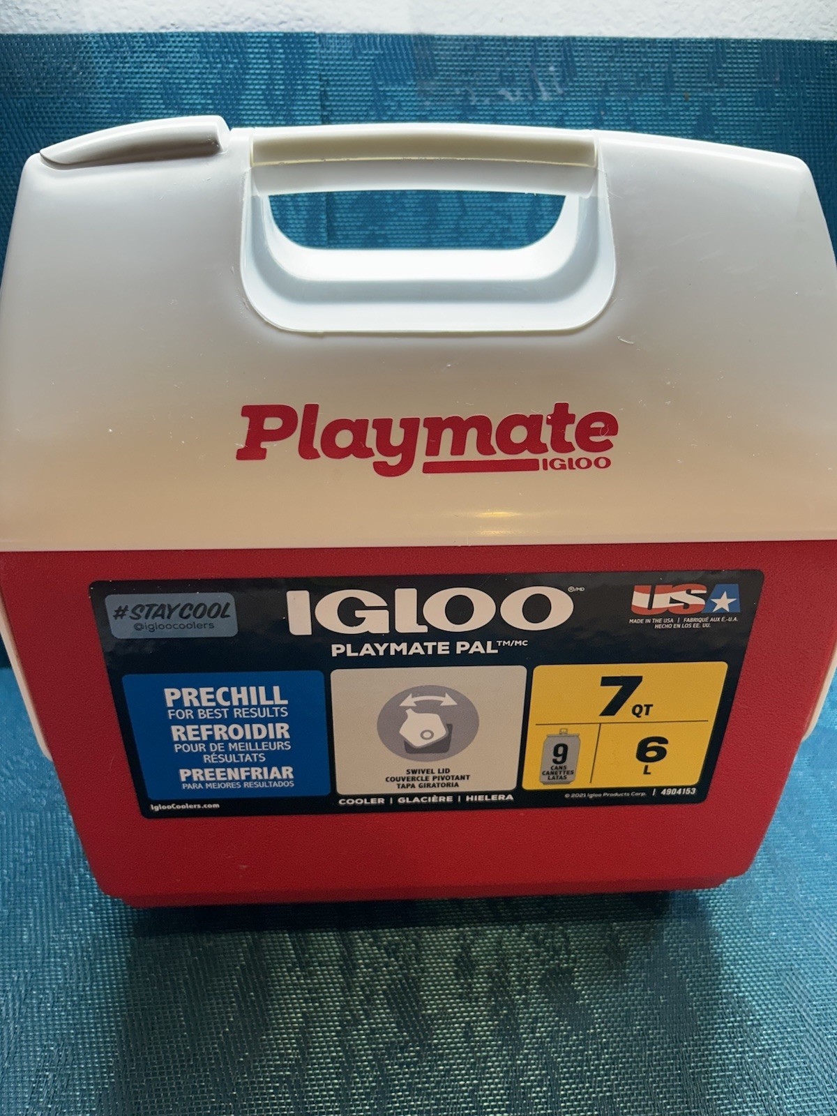Igloo 7 qt. Playmate Pal Hard Plastic Cooler - Red/White - New