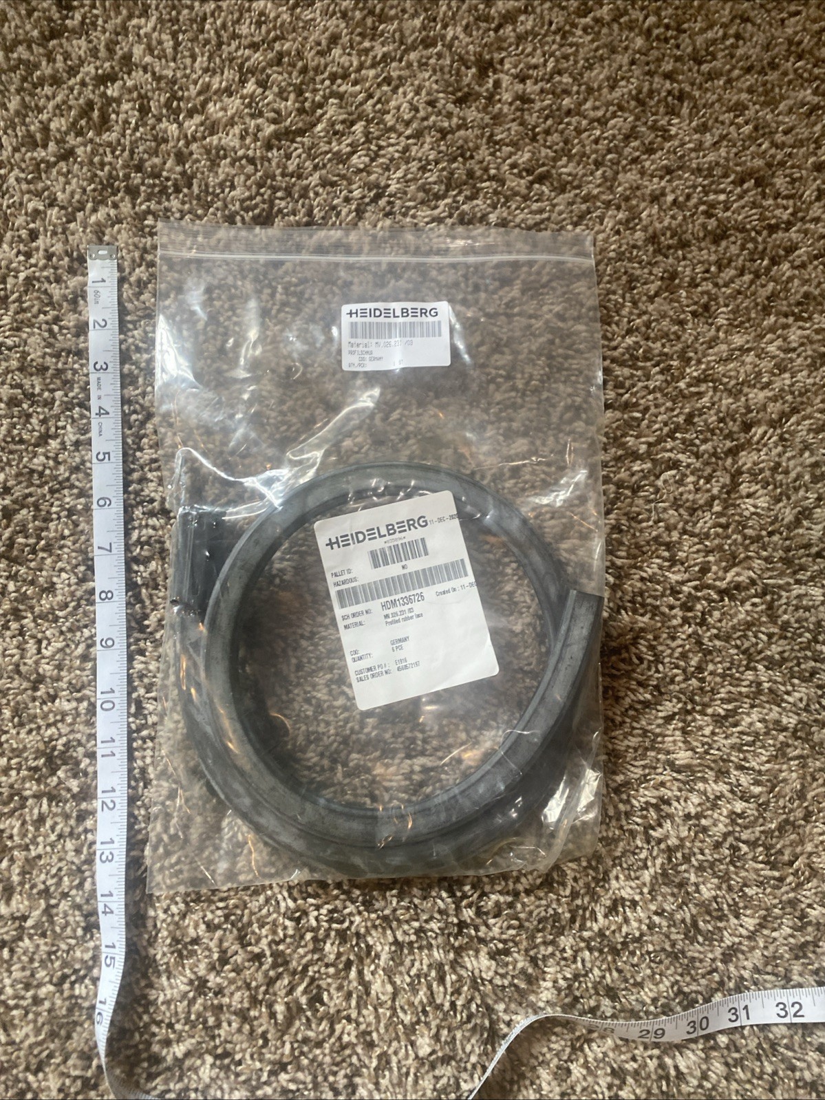 Heidelberg MV.026.231/03 Profiled Rubber Lace New Sealed