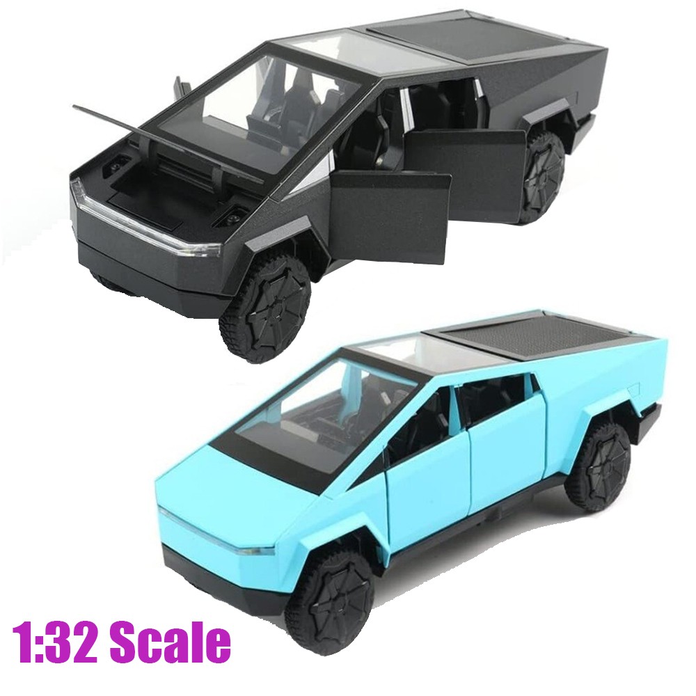 1/32 Scale Tesla Pickup Truck Alloy Car Model Diecast Metal with Sound Light