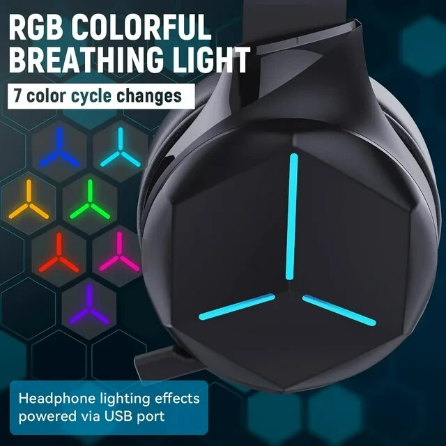 2.4G Wireless Bluetooth Gaming Headset, RGB Mic, PS5 Switch Xbox PC Compatible