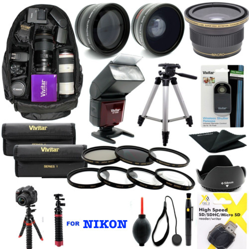 NIKON D3500 8K PREMIUM HD ACCESSORY KIT FLASH LENSES BACKPACK TRIPOD ZOOM LENS
