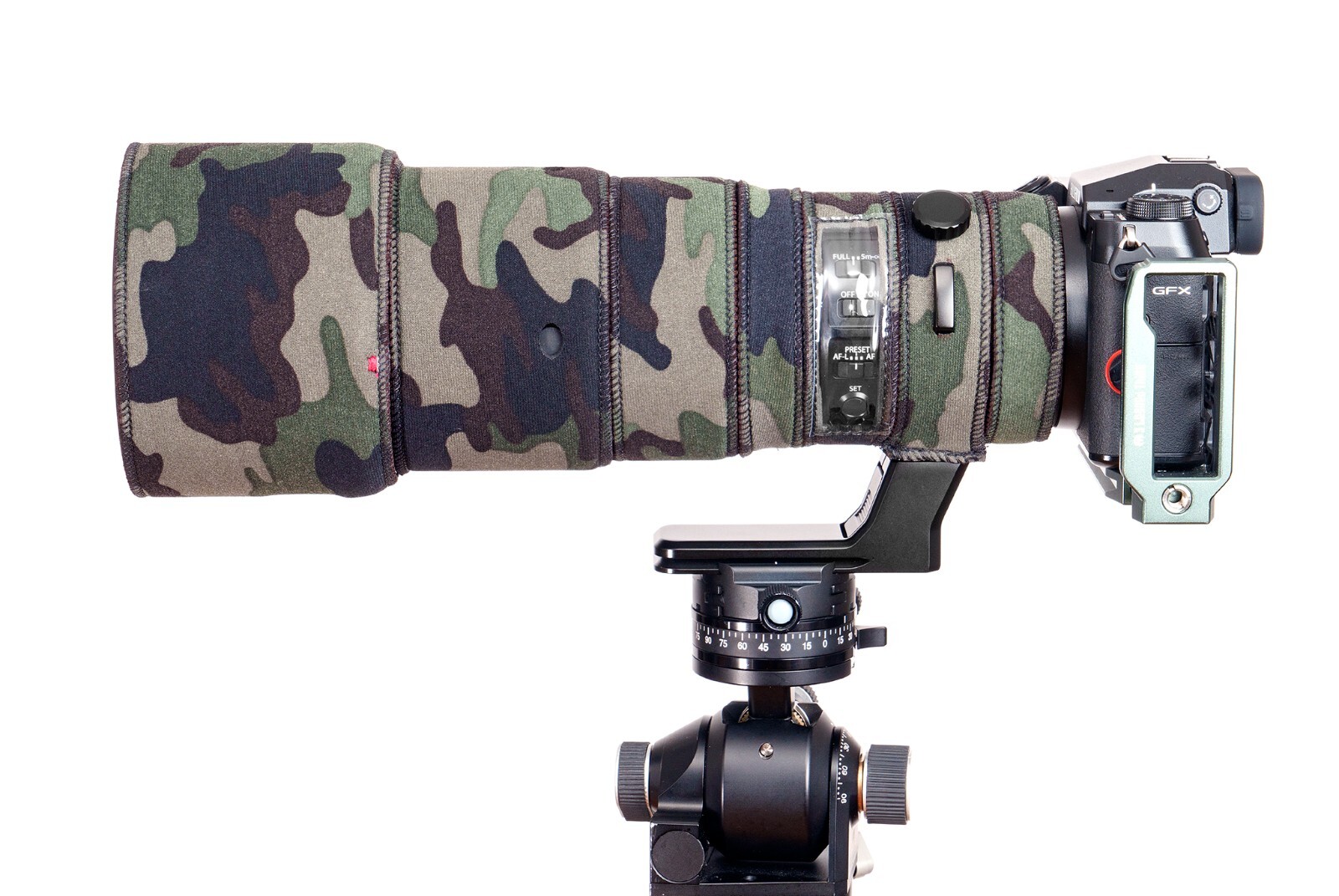 Fuji XF 500 f5.6 OIS Neoprene lens camo protection Superior Premium range