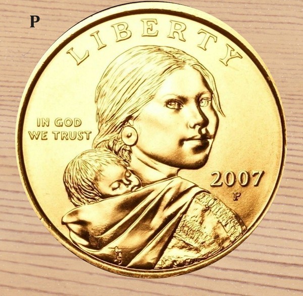 2007-P Sacagawea / Native American Golden Dollar BU 1-Coin